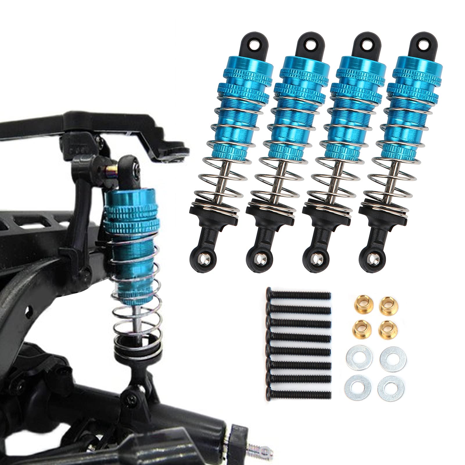 Ammortizzatore a molla regolabile in metallo per auto RC 1/12 per MN G500/parti di aggiornamento (blu) - 2