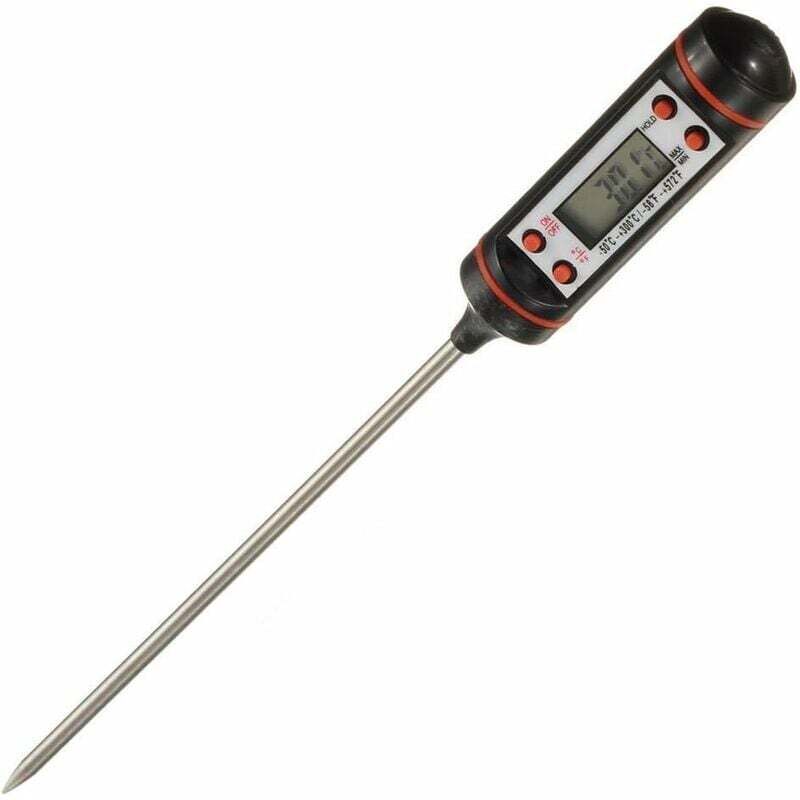 Termometru de bucătărie din oțel inoxidabil, termometru digital pentru carne, sondă lungă, LCD precis