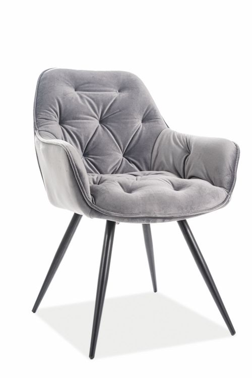 Krzesło CHERRY VELVET szare