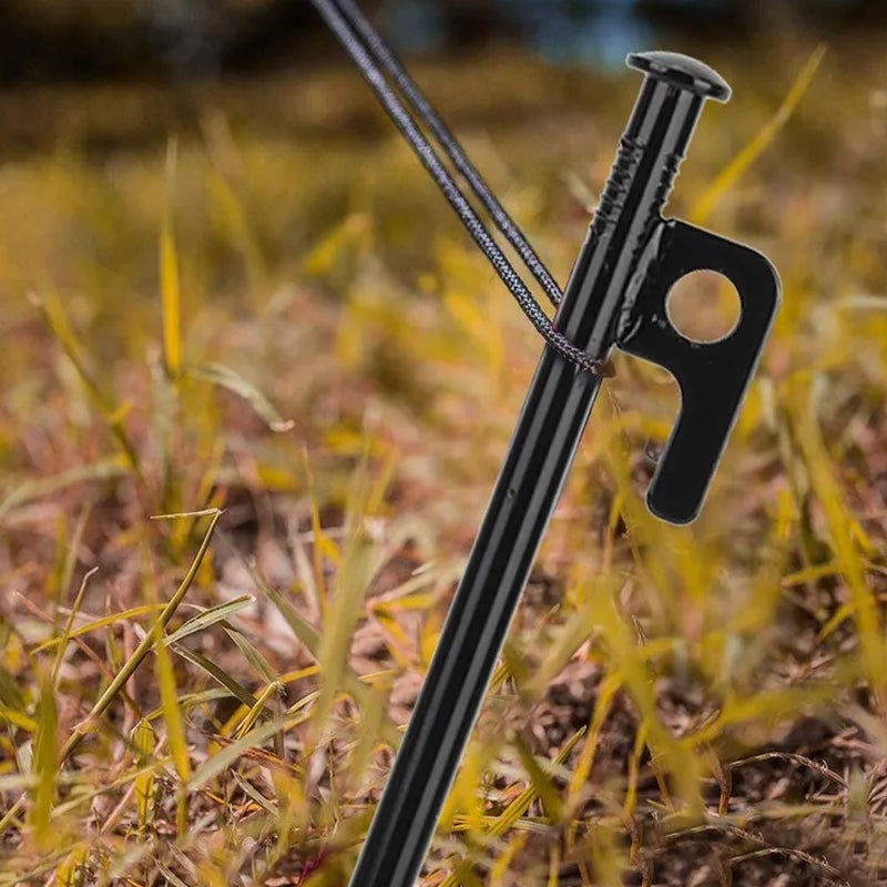 Piquets de Fixation Acier 40cm (5pcs) - Pour Tente, Canopée et Toile de Protection - Accessoire Camping Durable Résistant aux Intempéries(Plage/Terre) - 4