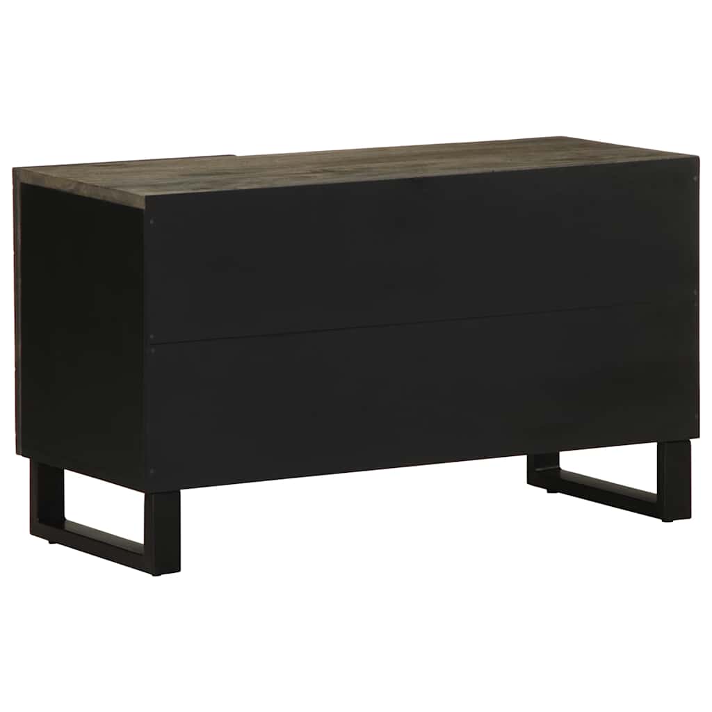 Móvel tv em madeira de mangueira maciça preta 80x33x46 cm - COMFORTXL - 5
