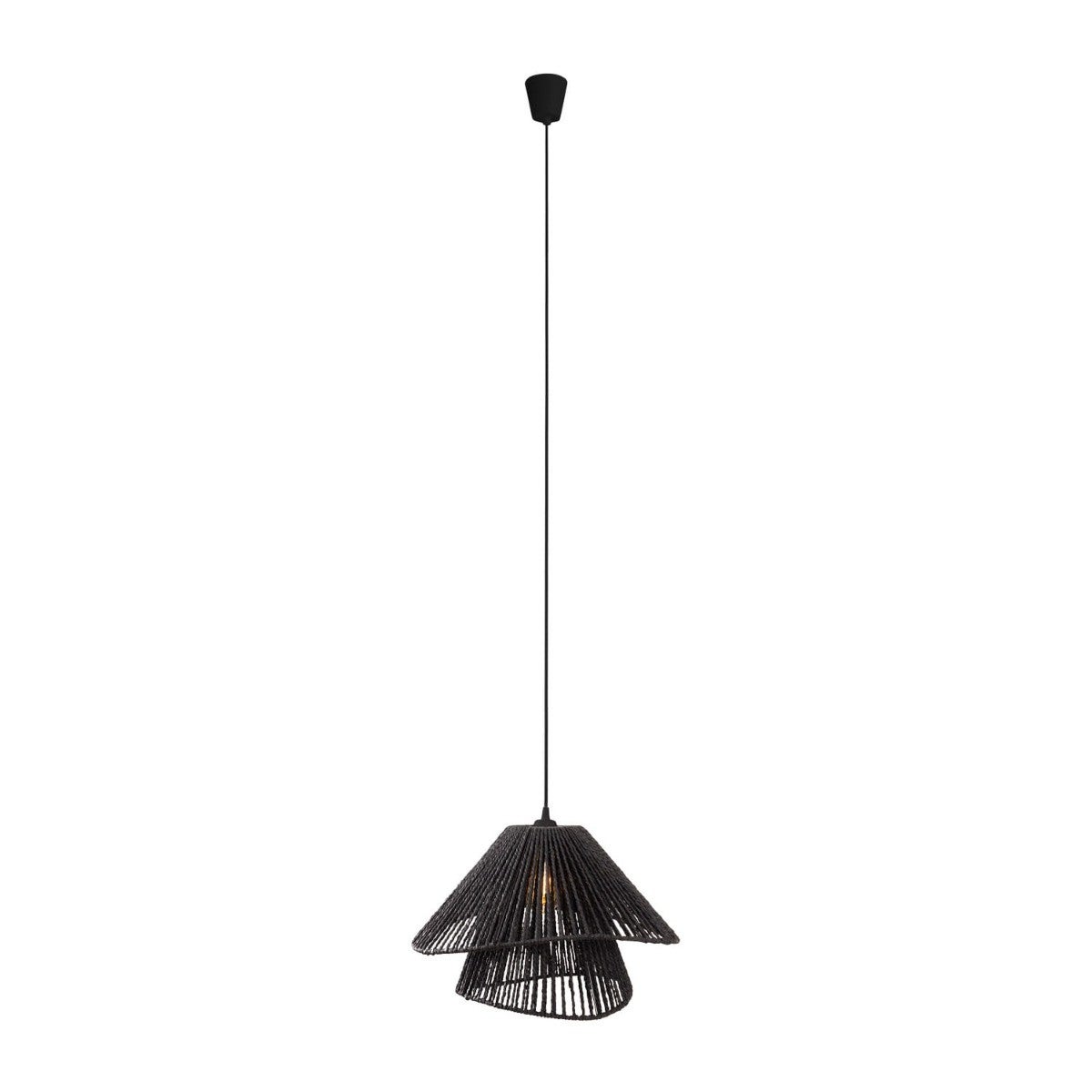 Lampa wisząca Amalfi czarna 1xE27x15W druciane stożki wym: 165 x 45 x 45 cm papier Maxlight