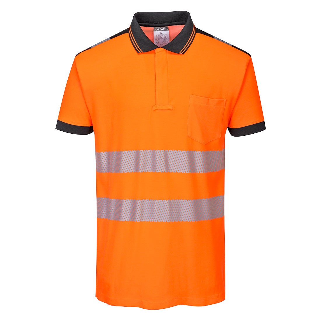 Portwest - Polo manches courtes PW3 haute visibilité classe 2 - Orange / Bleu Marine - XL - 3