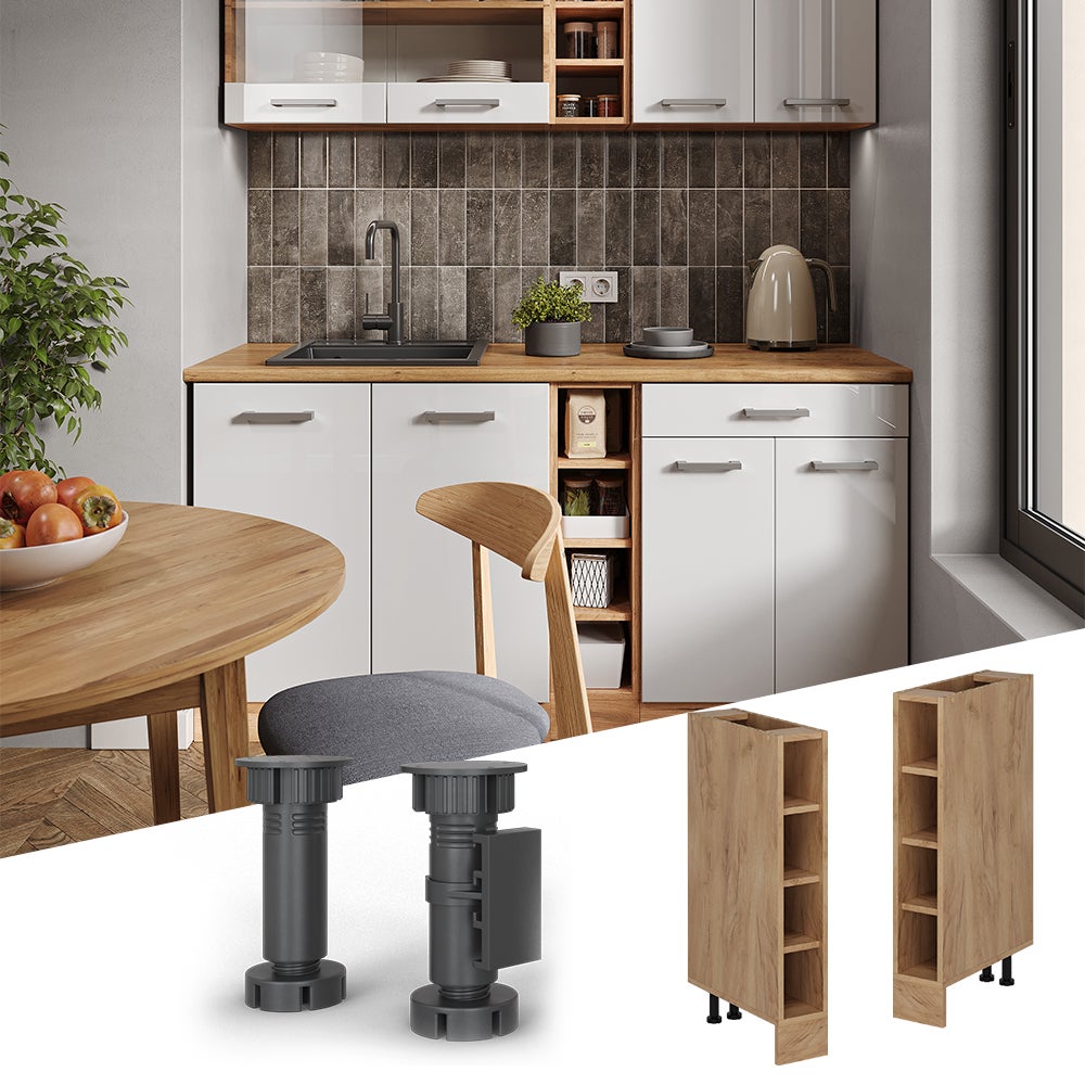 Vicco Etagère de cuisine R-Line, Chêne de force doré, 15cm sans PT - 3