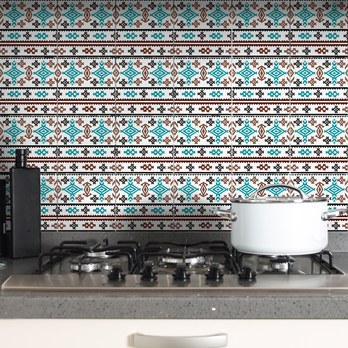 24 vinilos azulejos bohemio cheyanne - adhesivo de pared - revestimiento sticker mural decorativo - 24stickers15x15cm