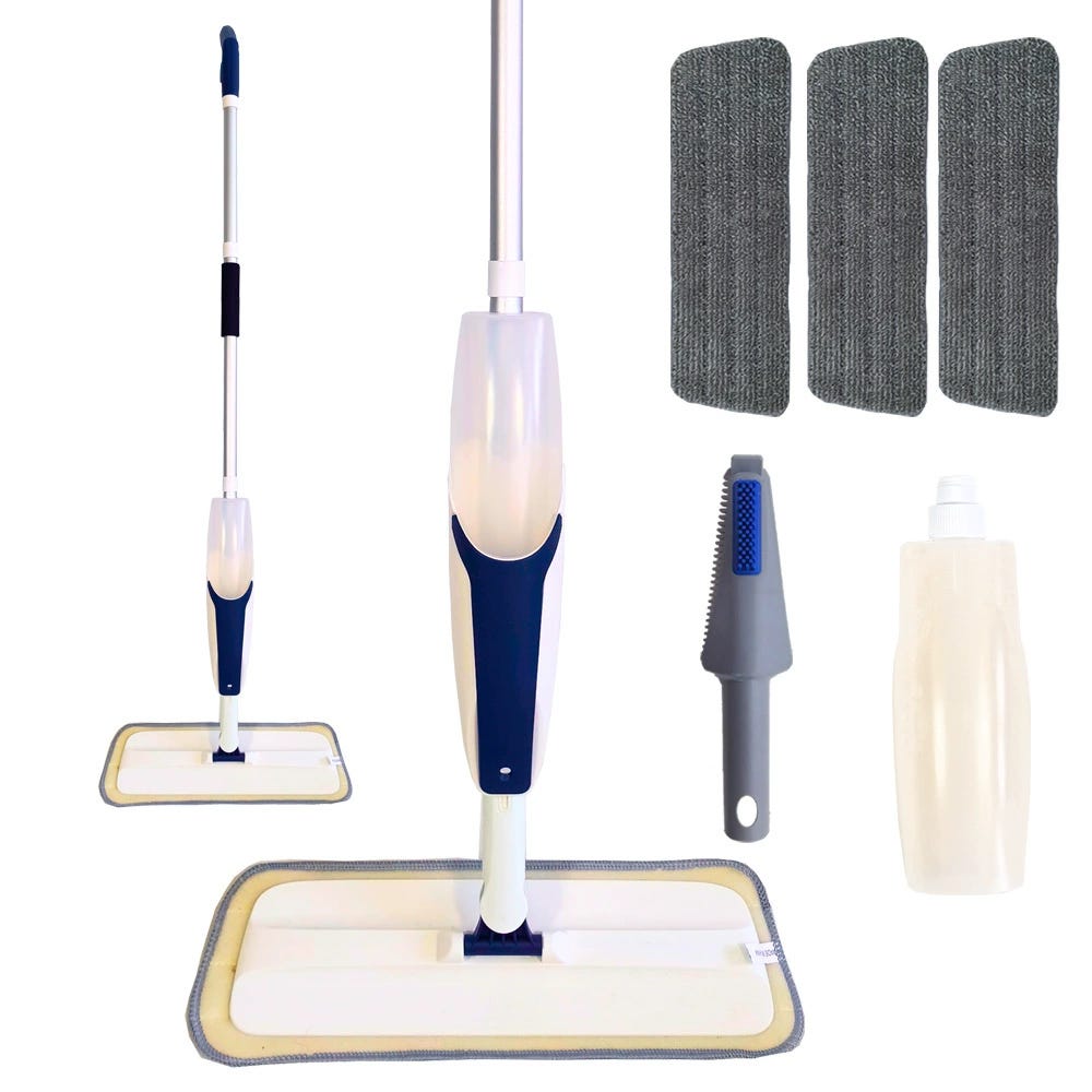 Tina & Tony Balai Vaporisateur en Microfibre pour Nettoyage, avec 3 Balai Serpillères Tampons Réutilisables et Flacon Rechargeable de 635 ML, Balai à Poussière pour La Maison, Le Stratifié, Le Bois Tina & Tony Balai Vaporisateur en Microfibre pour Nettoyage, avec 3 Balai Serpillères Tampons Réutilisables et Flacon Rechargeable de 635 ML, Balai à Poussière pour La Maison, Le Stratifié, Le Bois