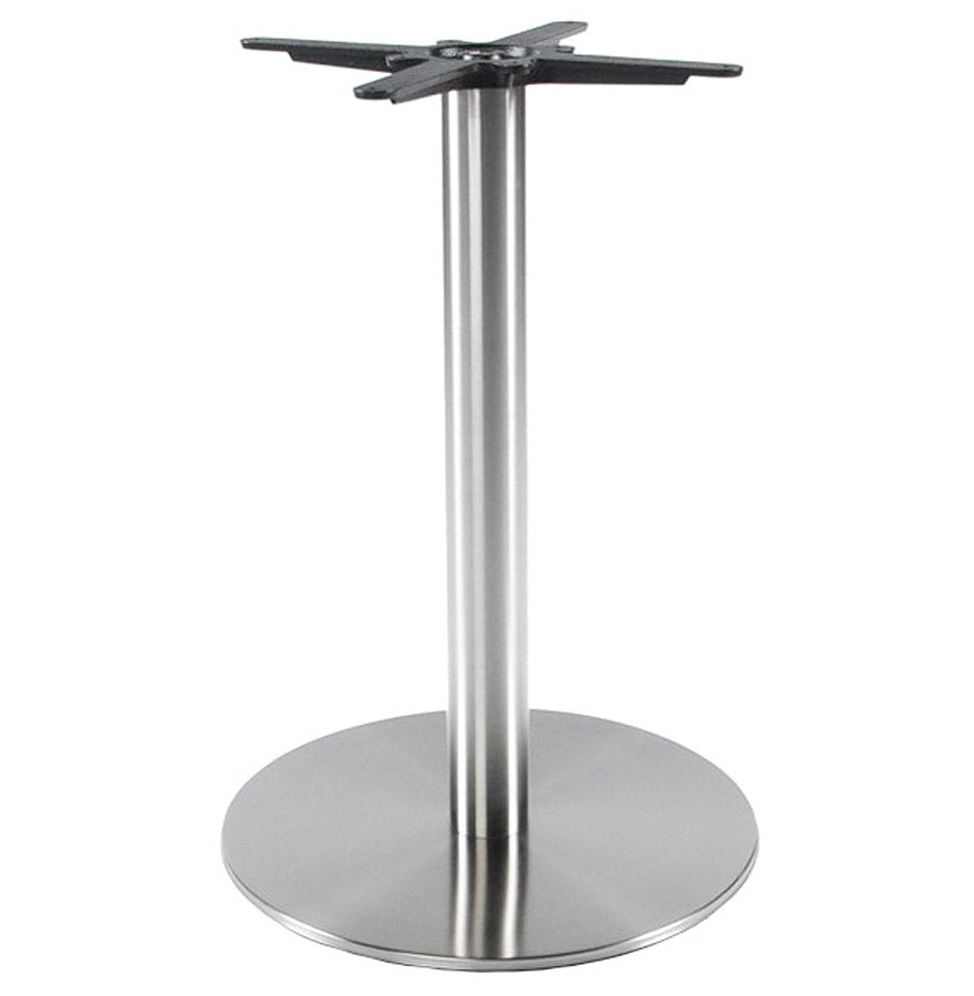 Pied de table 'PLATO' 75 en acier brossé avec base ronde | Leroy Merlin