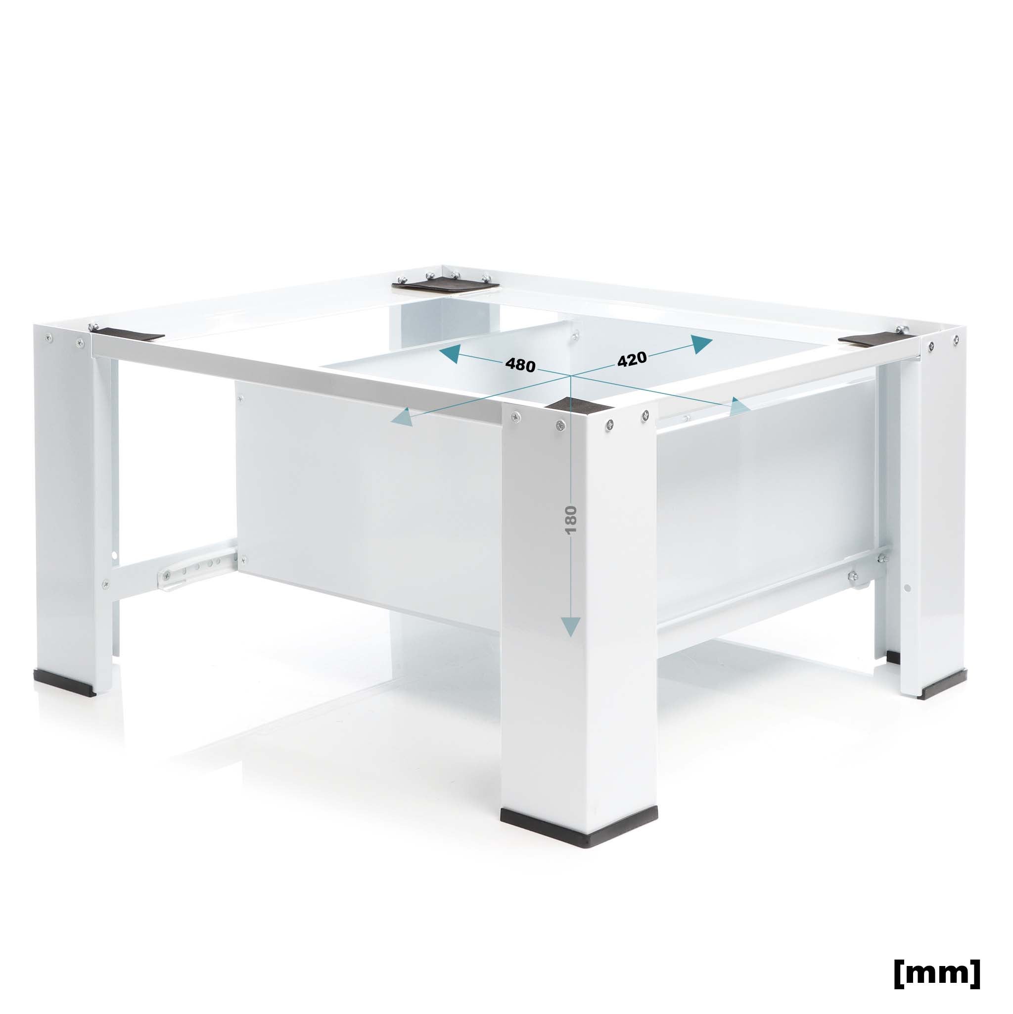 Wiltec Support pour Machine à laver – 635 x 545 x 320 mm – en Acier – Charge max. 150 kg – avec Tiroir – Socle lave-linge Base Sèche-linge pour Bua... - 4