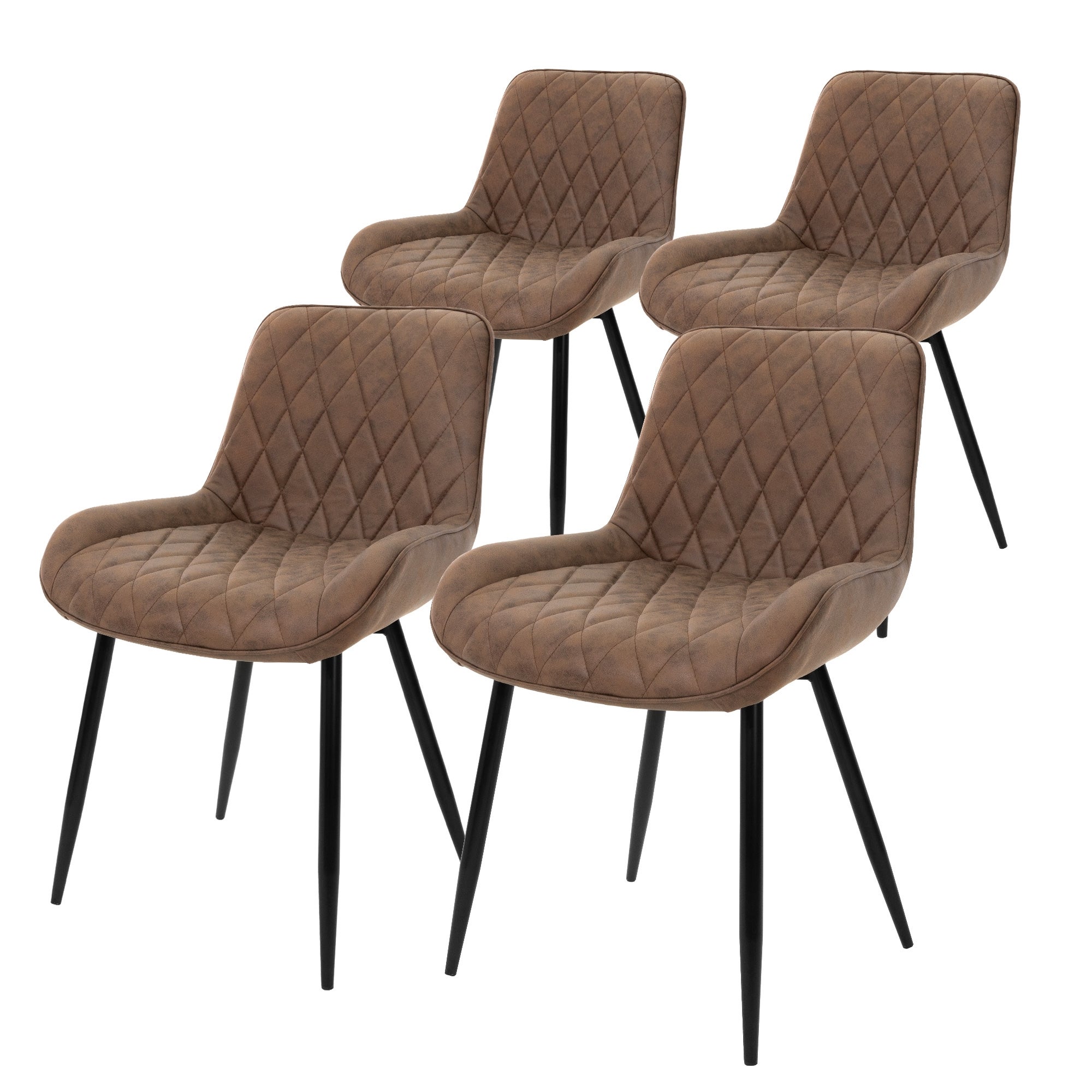 FurnitureR Lot de 4 Chaises de Salle à Manger en Simili Suede