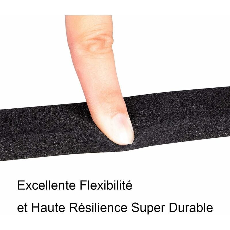 Bande d'étanchéité en caoutchouc souple autocollante 25 mm x 10 mm x 2 m pour portes et fenêtres, 1 rouleau - 3