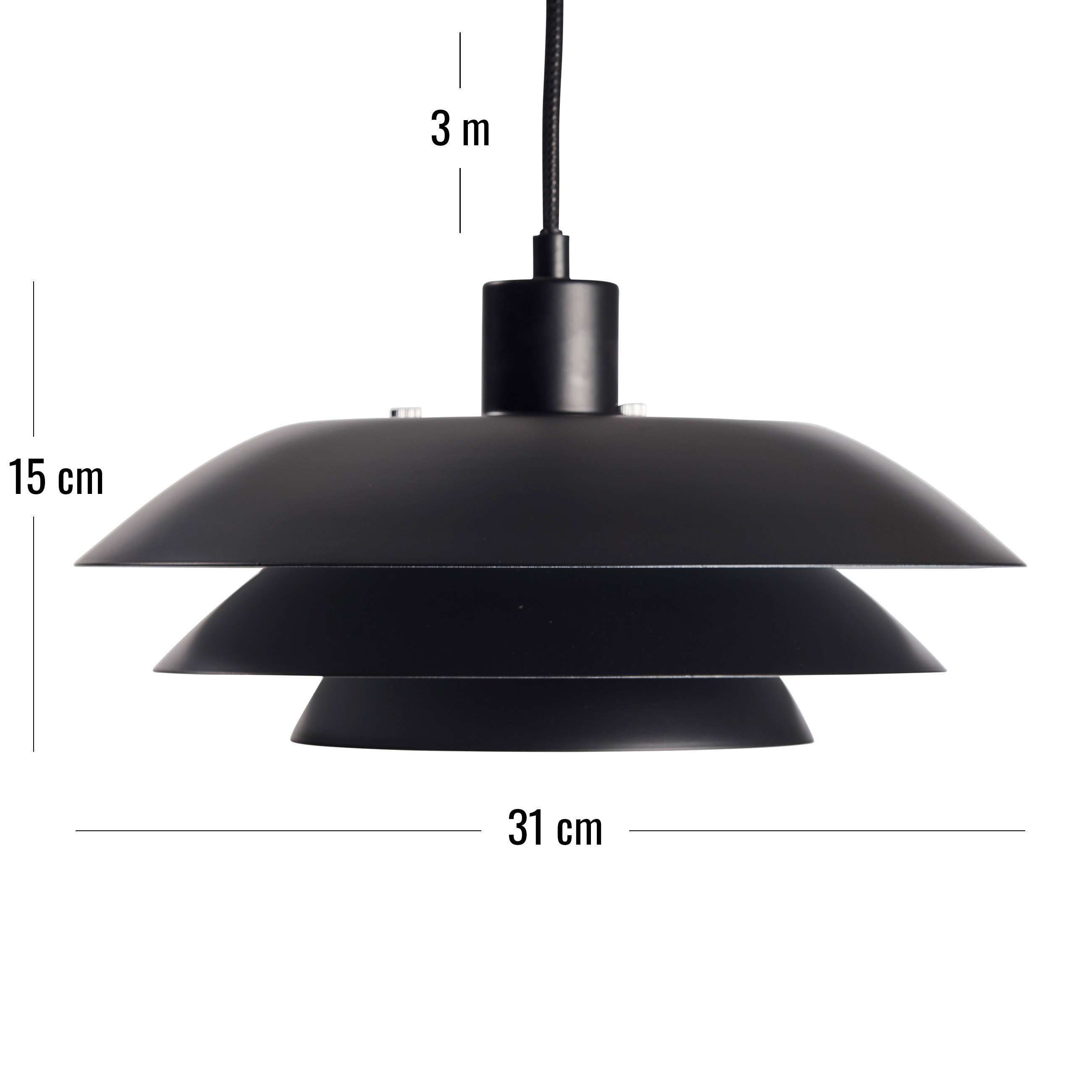 Suspension en métal noir mat, h 15 cm d 31 cm DL31 - DYBERG LARSEN - 2