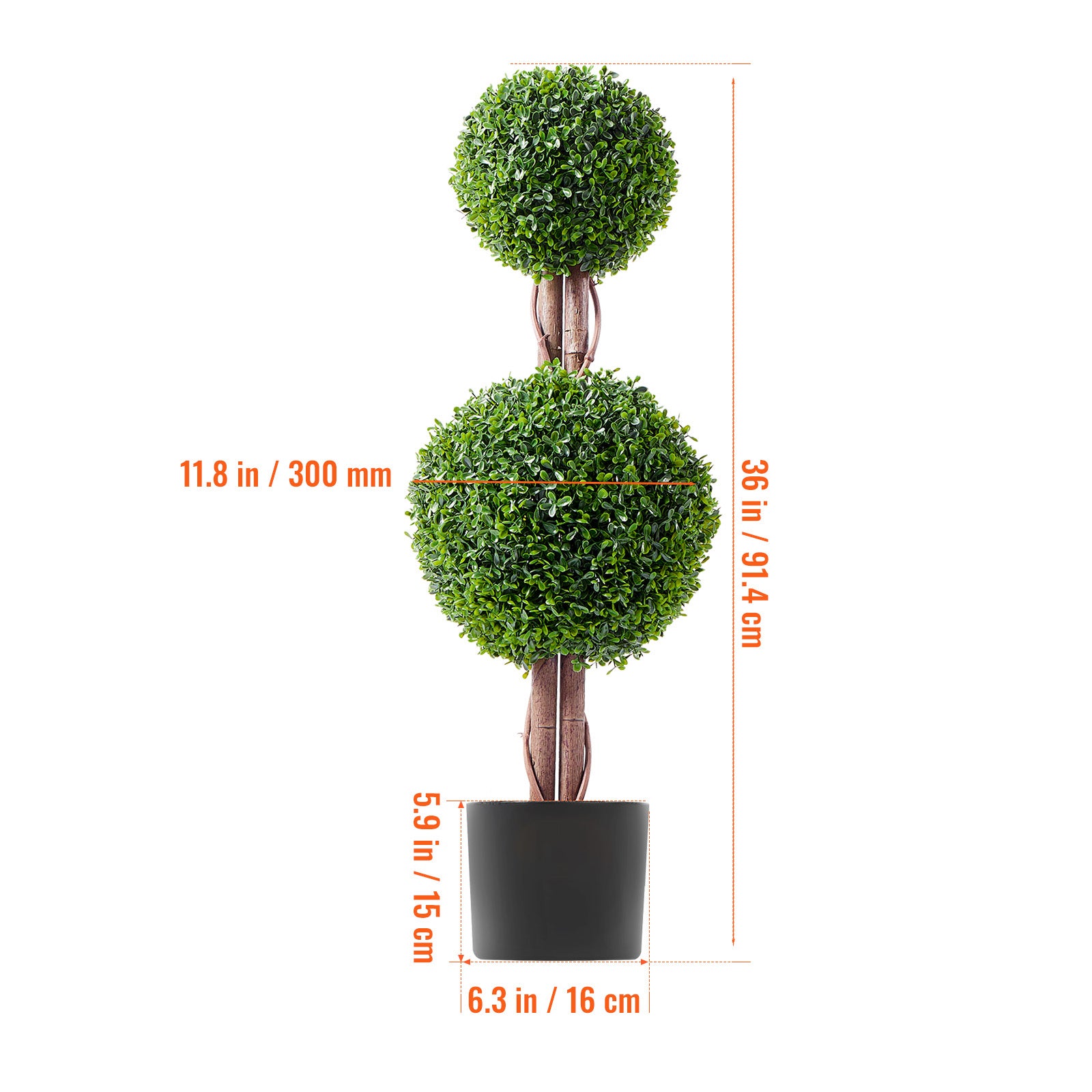 Set di alberi topiari in bosso artificiale SucceBuy 48