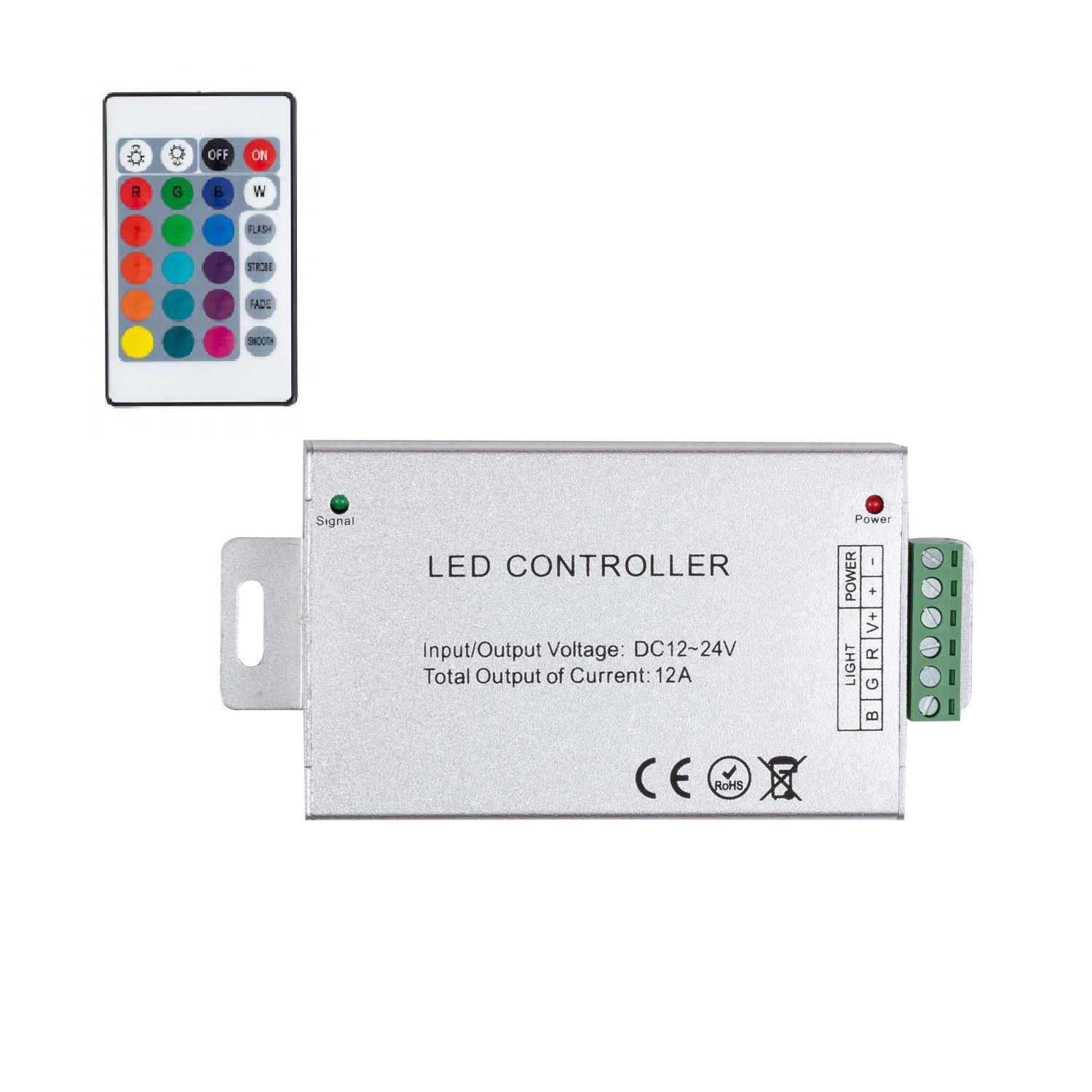 Contrôleur Variateur Ruban LED 12/24V DC RGB avec IR High — free download