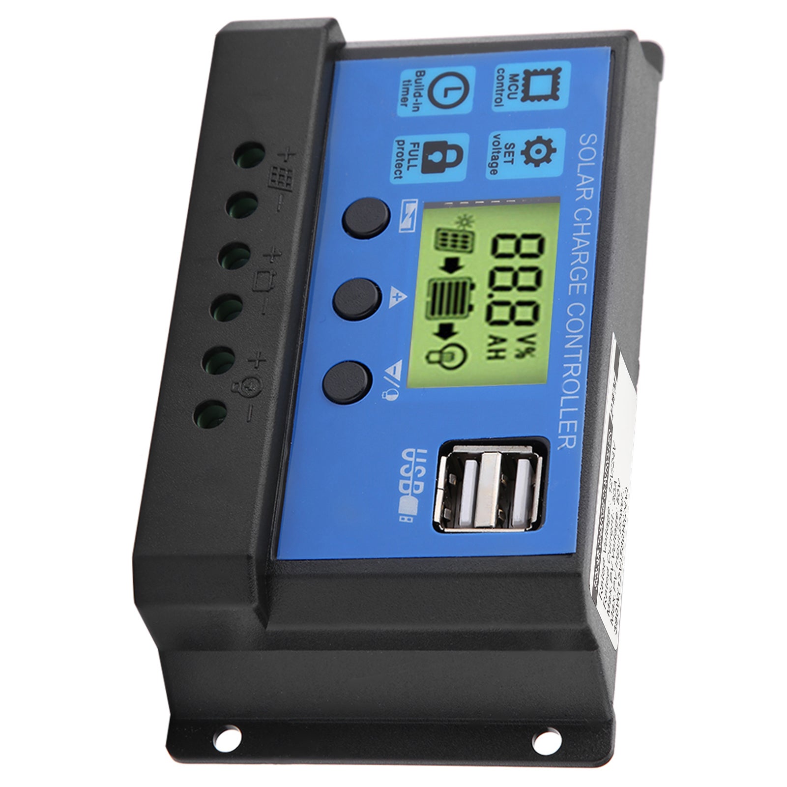 Regolatore di carica per pannello solare PWM 12V 24V con doppio USB e display LCD da 30 A (YJSS-30A) - 8