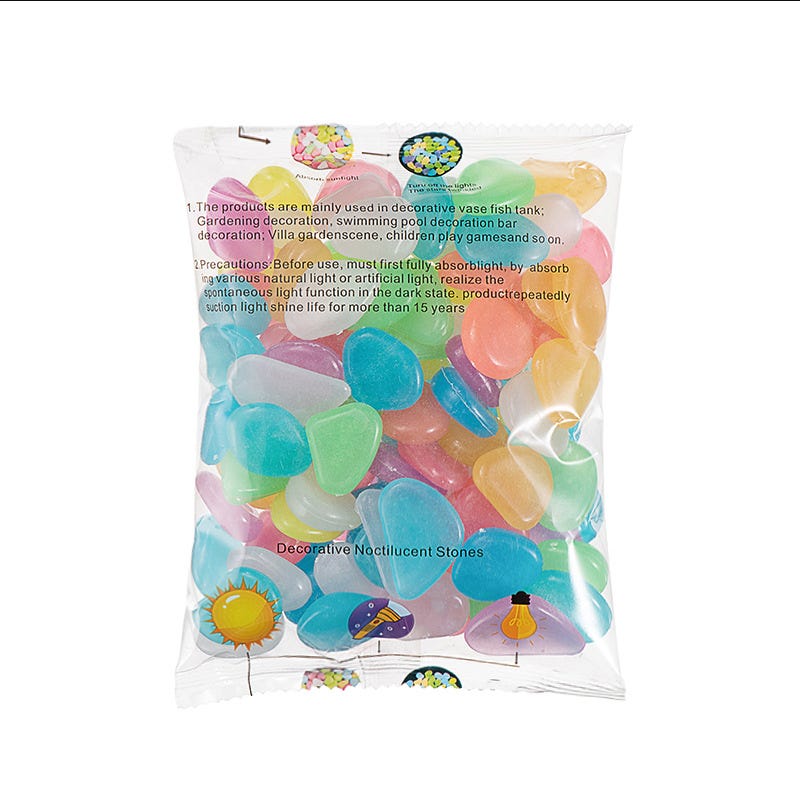 300 Ciottoli Luminosi Multicolore Per Esterno - Assorbono Luce E Brillano Al Buio, Per Giardino, Acquario - Foto 3