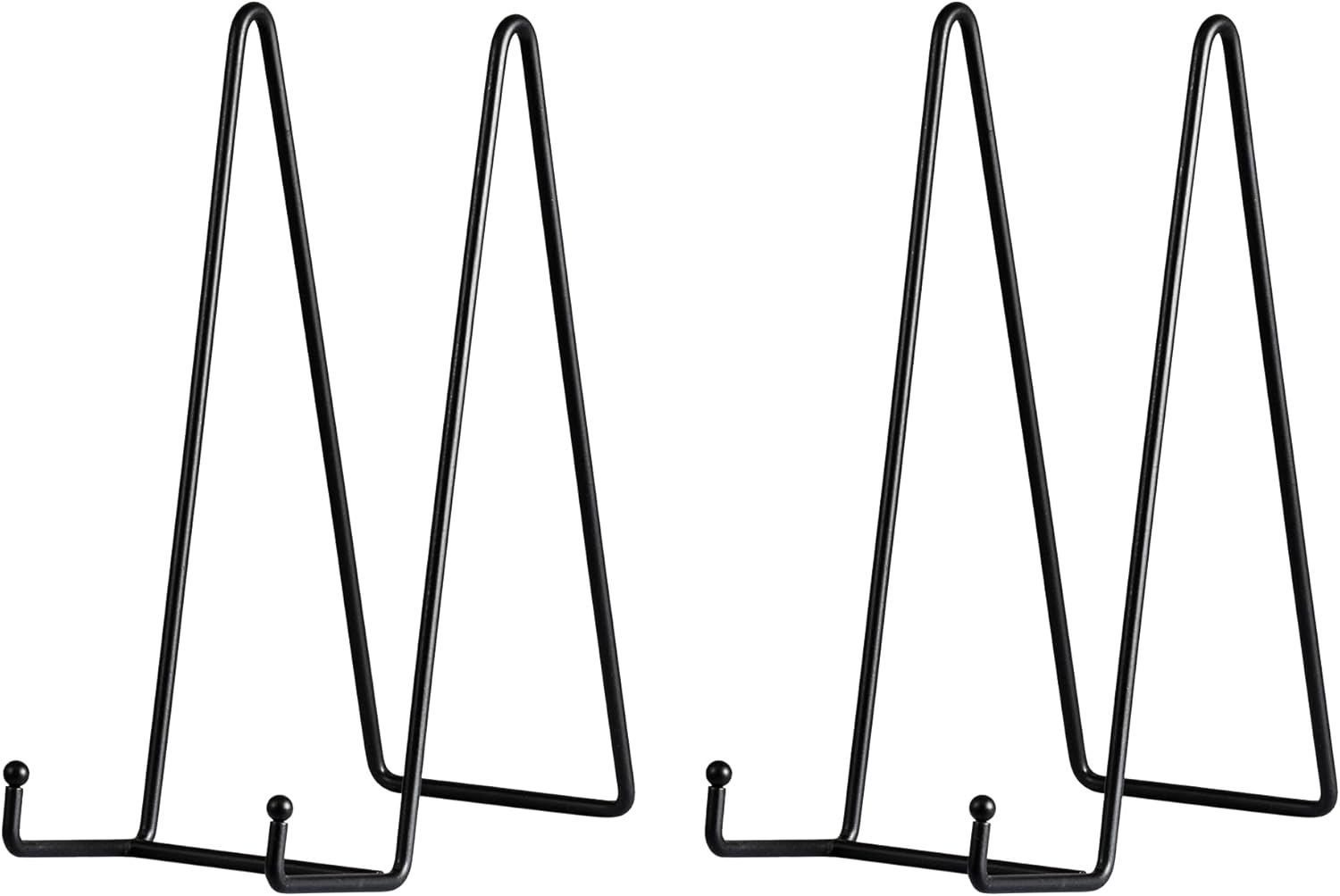 Stojak na talerze w stylu sztalugi - Dekoracyjny stojak metalowy (2 sztuki) - Ramka na zdjęcia na biurko - Żelazo - Czarny - 25,6 cm