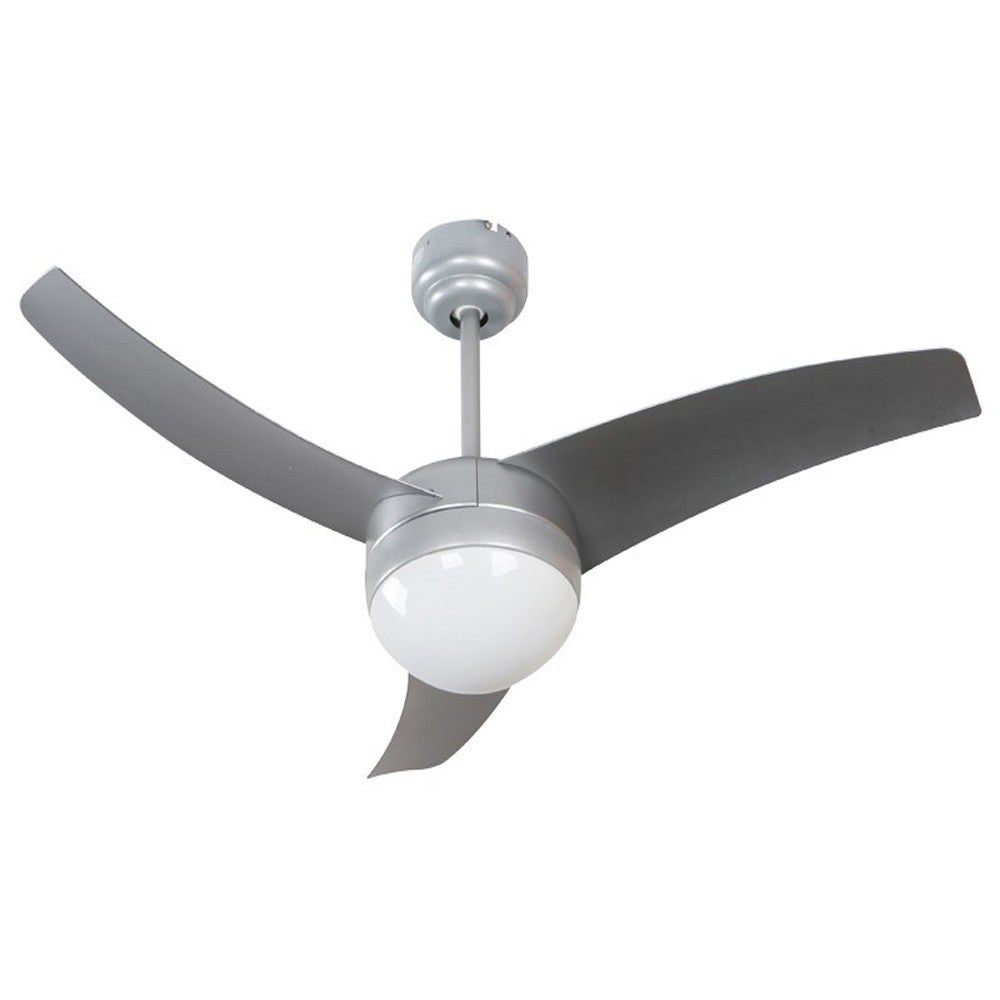 Wentylator sufitowy z oświetleniem E27 z pilotem Wonderlamp Simply srebrny 105 cm funkcja lato/zima Lamparas Online