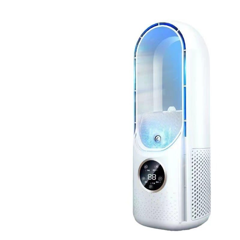 Wentylator stojący, oscylacyjny, wieżowy, bezłopatkowy, 6 prędkości, biały, USB, wielofunkcyjny, cichy, klimatyzator