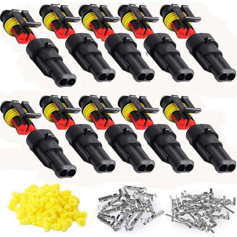 622 Connettori Elettrici Auto Impermeabili – Set Da 1 A 6 Pin, Con Terminali E Guarnizioni, Per Moto, Camper E Barca - 2