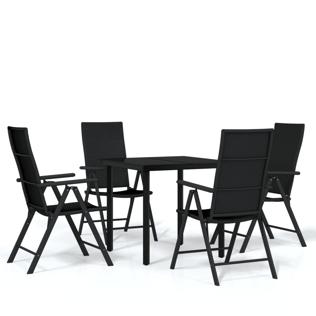 Maison Exclusive - Set Mobili da Pranzo per Giardino 5 pz Nero - 2