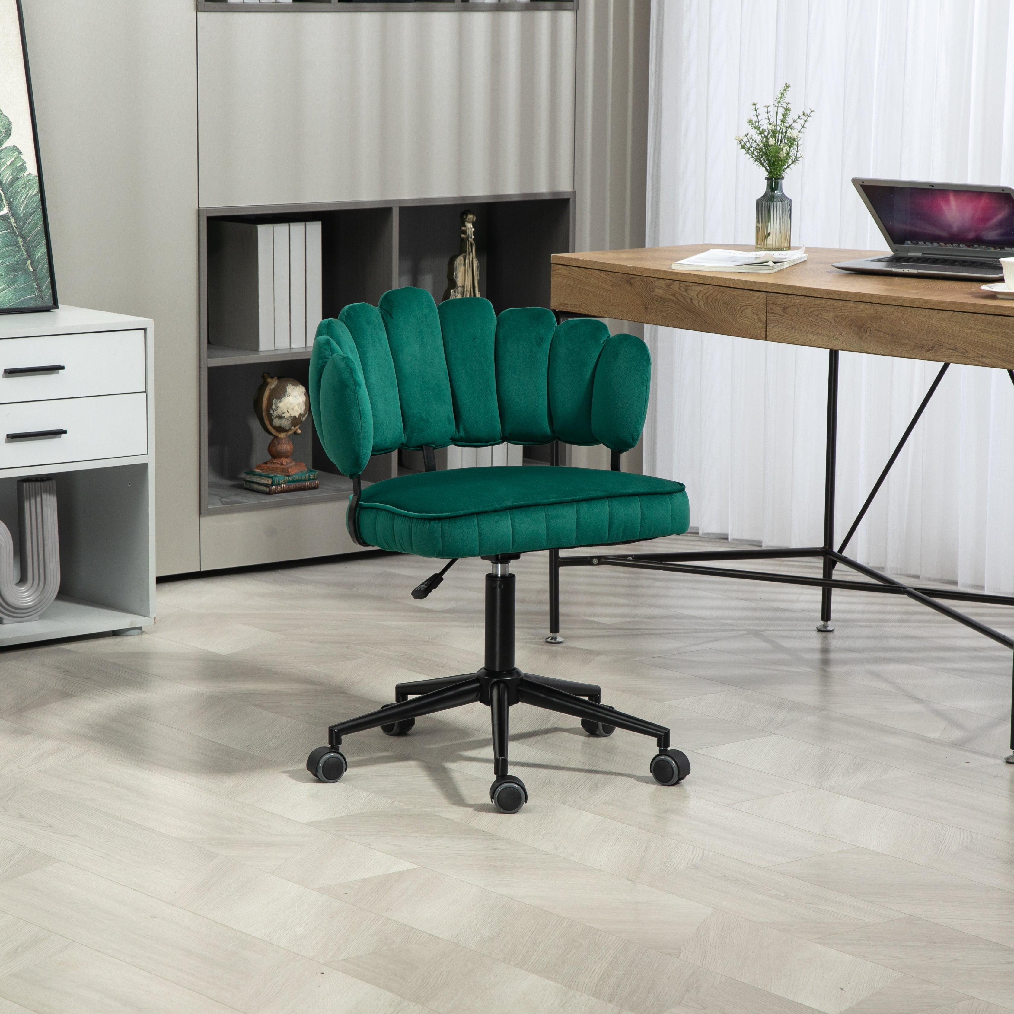Chaise De Bureau Pivotante Pour Enfant – Hauteur Réglable 36-46 Cm – Dossier Et Accoudoirs Réglables – Vert Clair - 3