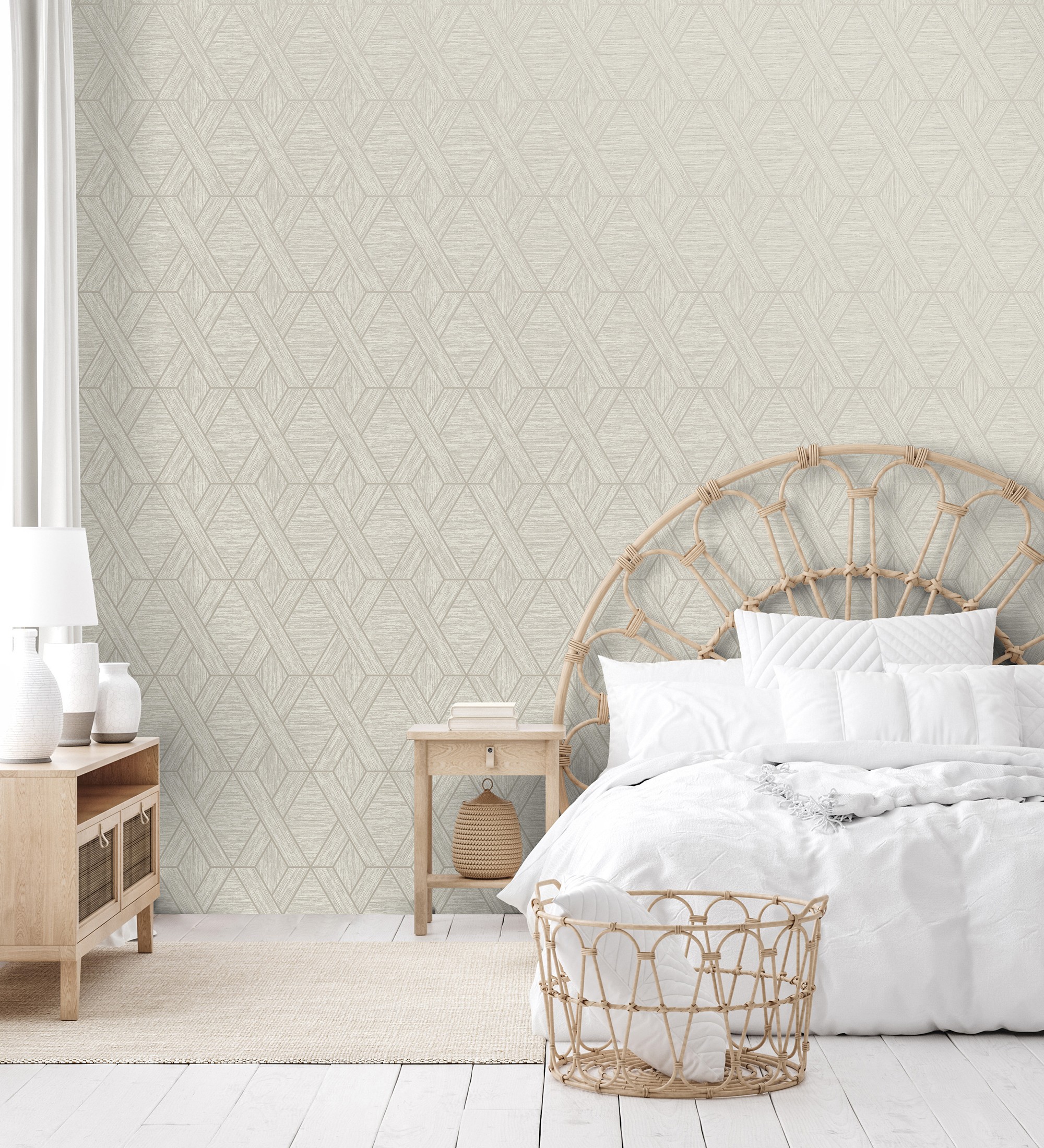 Papier peint lessivable géométrique avec lignes tressés métallisées imitation tissu - Evolet Braided 681977 de GAULAN - Rouleaux de 10 m x 0,52 m - 5