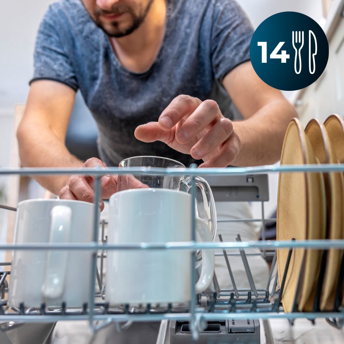 Cecotec Lave-vaisselle Indépendant de 60 cm Bolero Aguazero 6200 Inox D. 14 Couverts, 6 Programmes avec Dual Zone Wash, Dry+ - 3