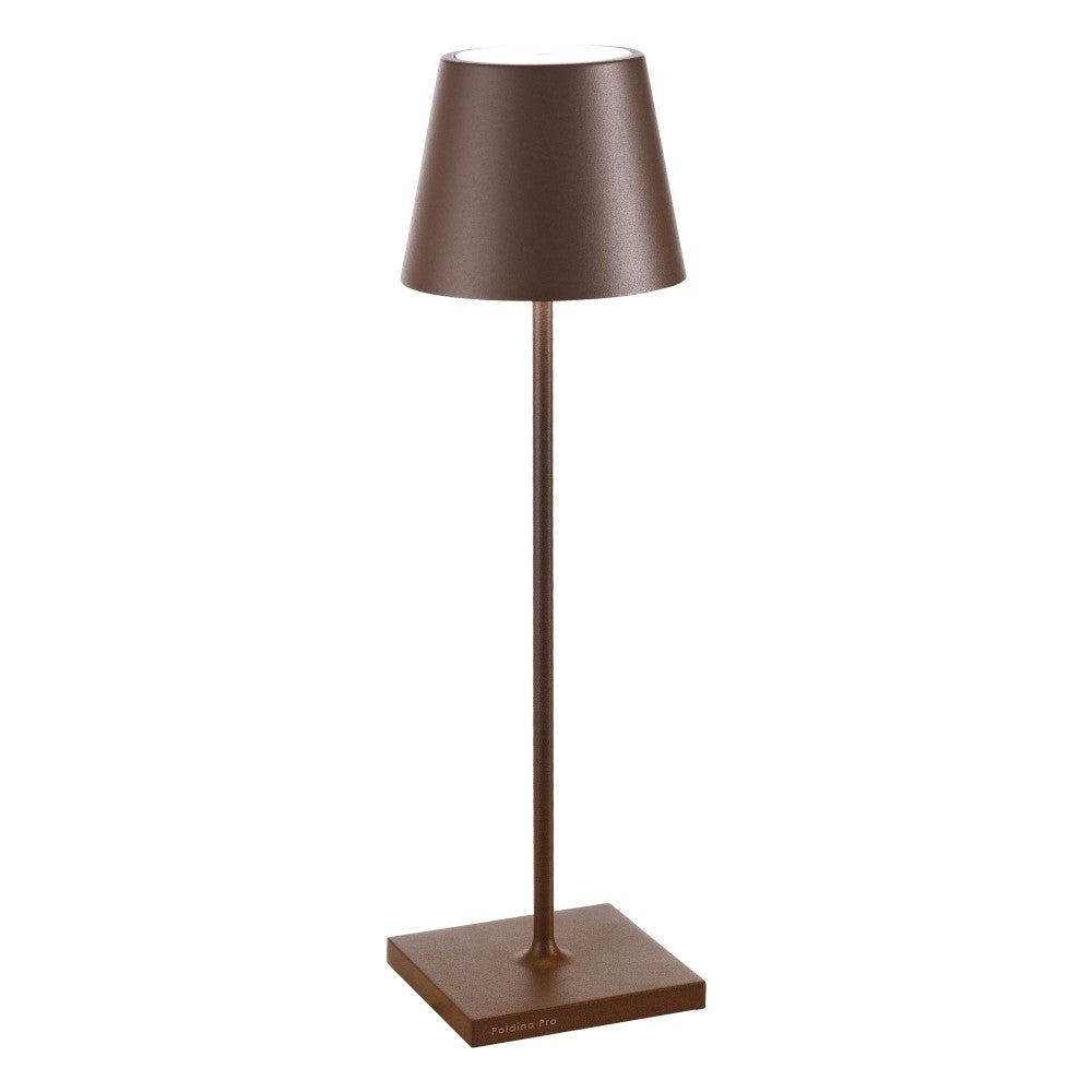 Lampa stołowa LED Poldina Pro Corten, akumulatorowa i ściemnialna, do 12 h pracy, do użytku zewnętrznego, IP65