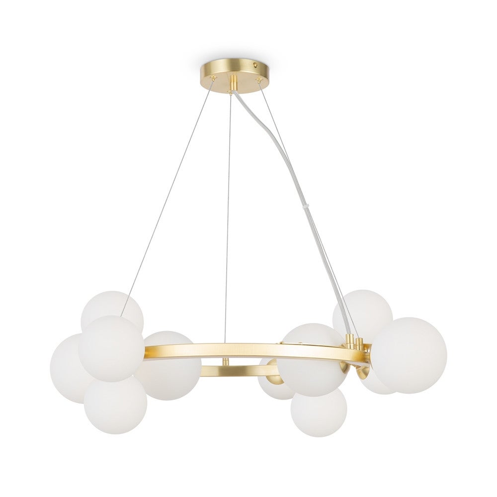 Lampa wisząca Dallas złoto-biała 11xG9x28W okrągła szklane kule wym: 137 x 25 x 67 cm szkło Maytoni