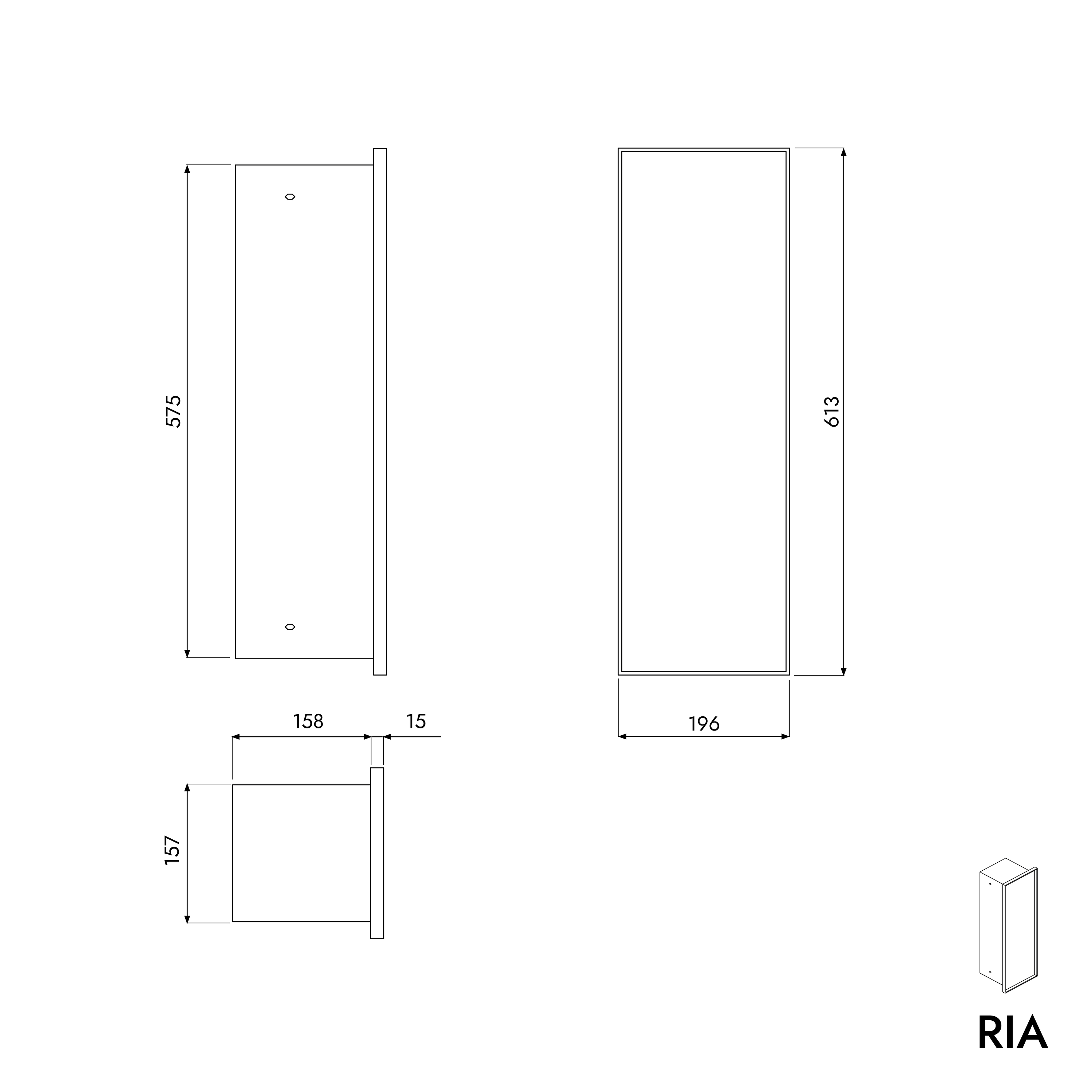 BERNSTEIN - Niche module à carreler acier inox WC encastré 16x16x58 (LxPxH) porte brosse toilettes + 1 étagère, charnière à gauche - RIA - 6