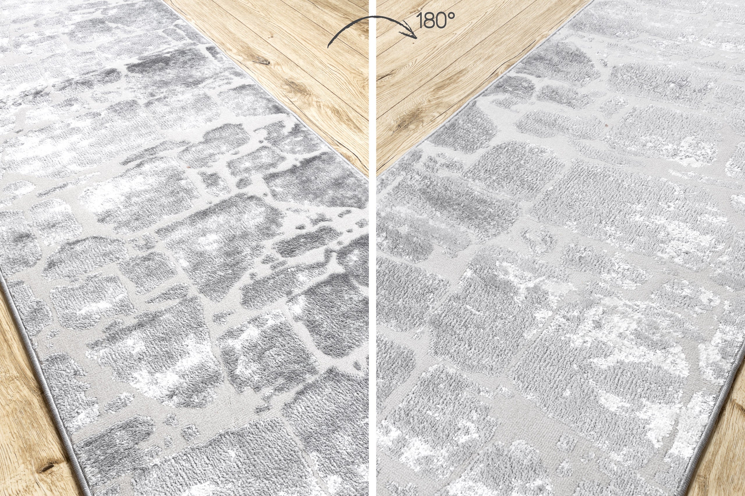 Tapis de couloir Structural MEFE 6184 deux niveaux de molleton gris foncé 90 cm 90x520 cm - 3