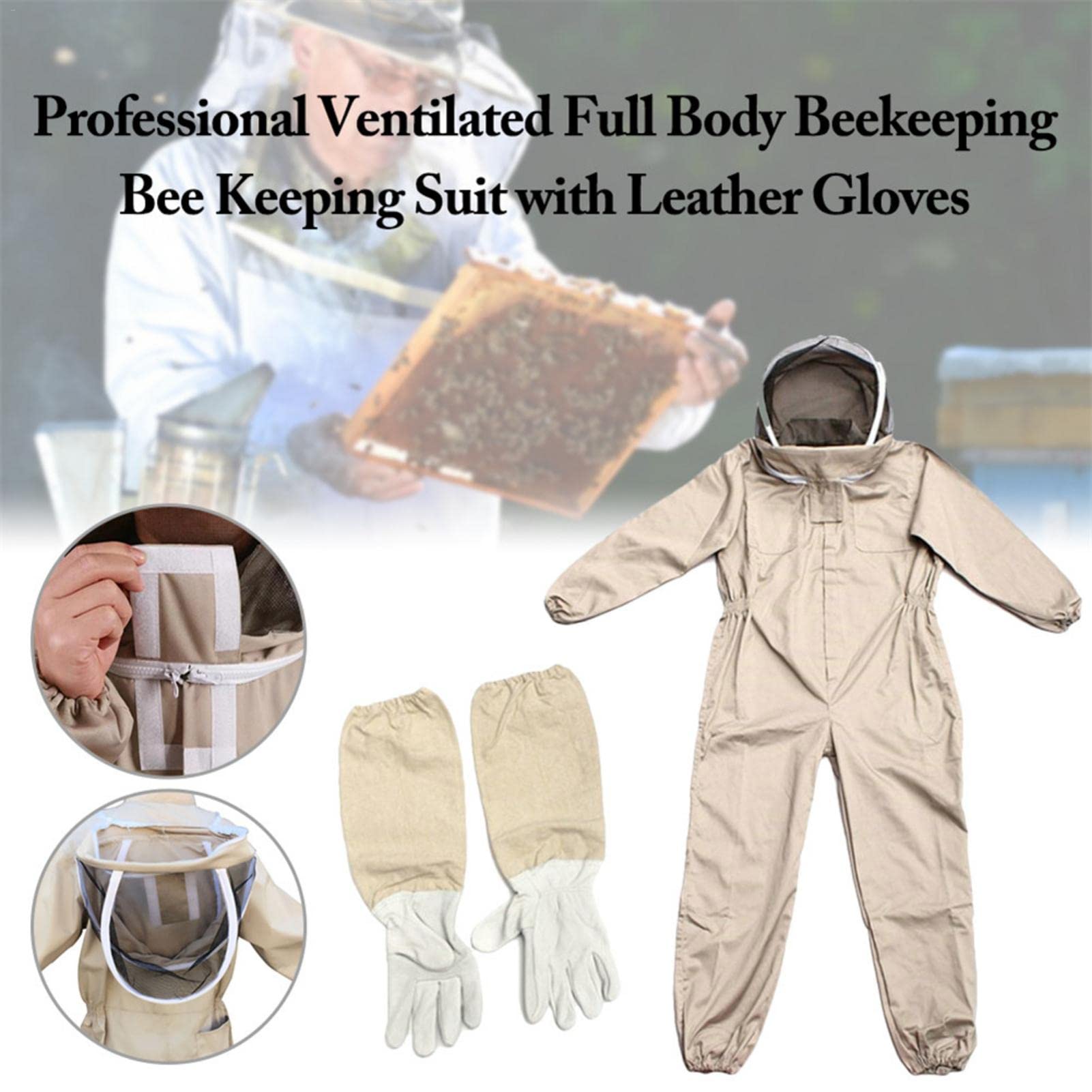 Combinaison D'apiculteur, Costume D'apiculture Professionnelle avec Gants & Protection, Combinaison Apicole pour Tout Le Corps, Anti Guêpe XL - 6
