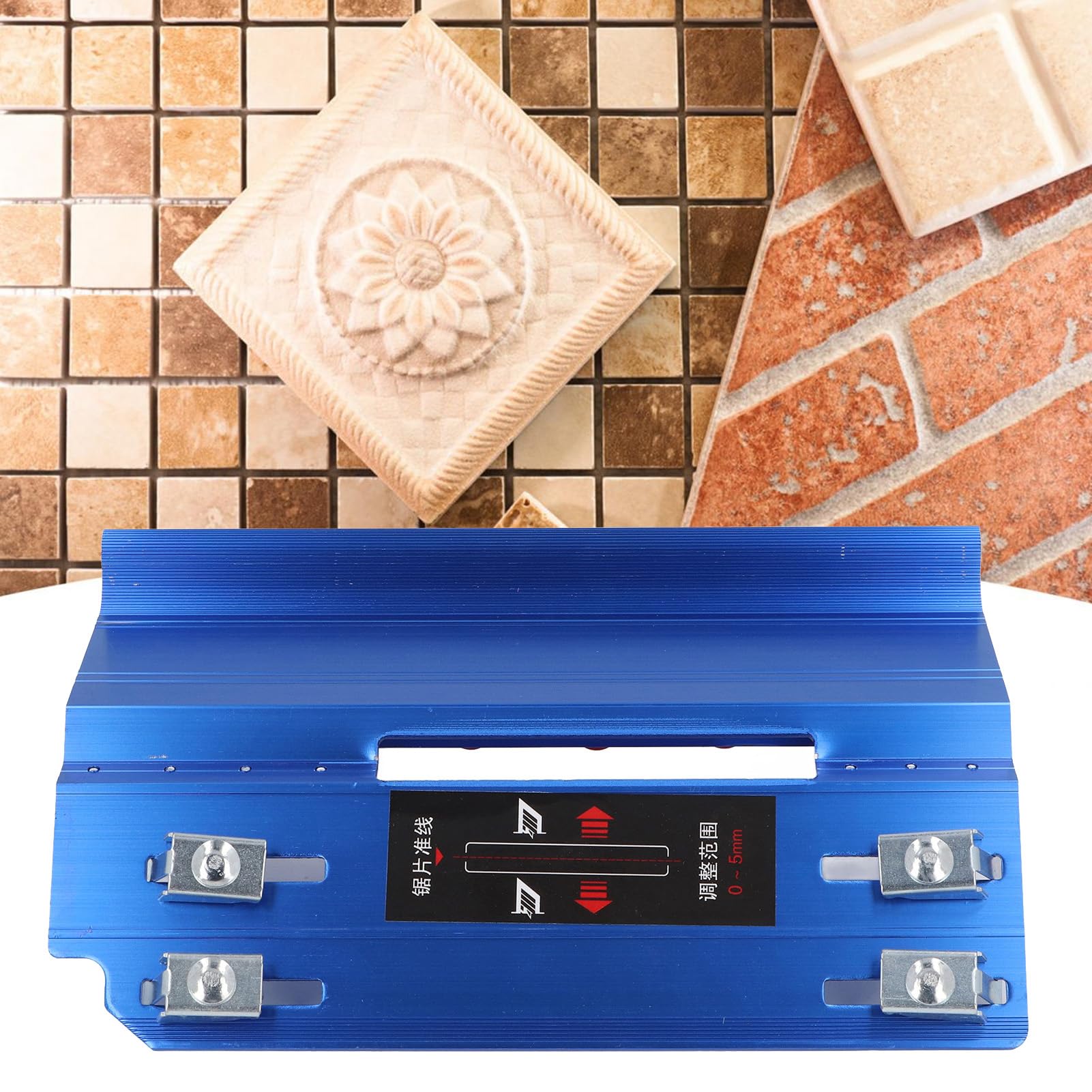 Dispositif de biseautage de carreaux de céramique, coupe-coin à 45 degrés, outil d'angle en alliage d'aluminium bleu - 6