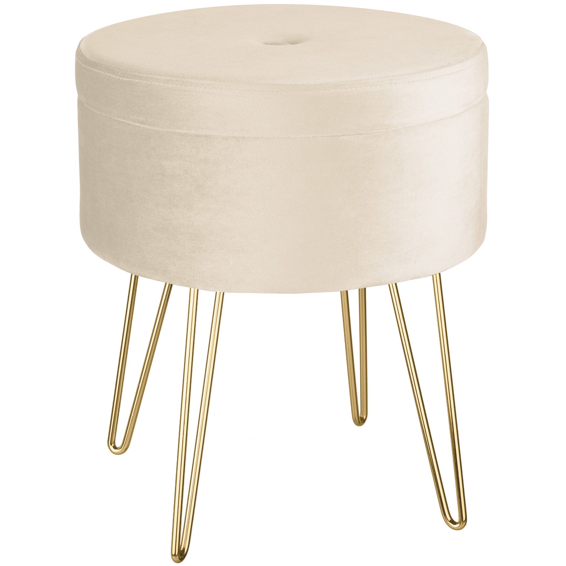 Tabouret avec espace de rangement en bois MDF aspect velours TECTAKE - 2