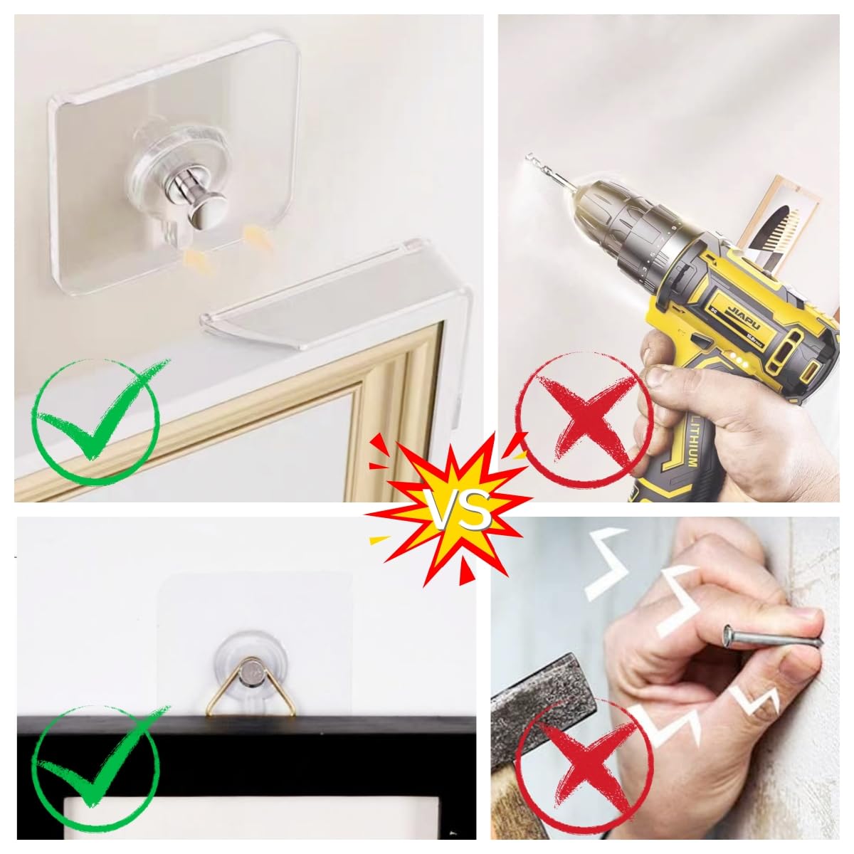 72 Bandes Accroches Tableaux Sans Percer – 36 Paires Languettes Adhésives 20×92 Mm, Fixation Murale Invisible & Amovible