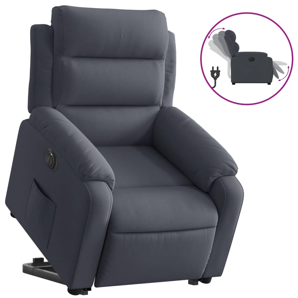 FAUTEUIL INCLINABLE AVEC Repose-pied Chaise Siège Gris Foncé Velours vidaXL EUR 194,99 - FR