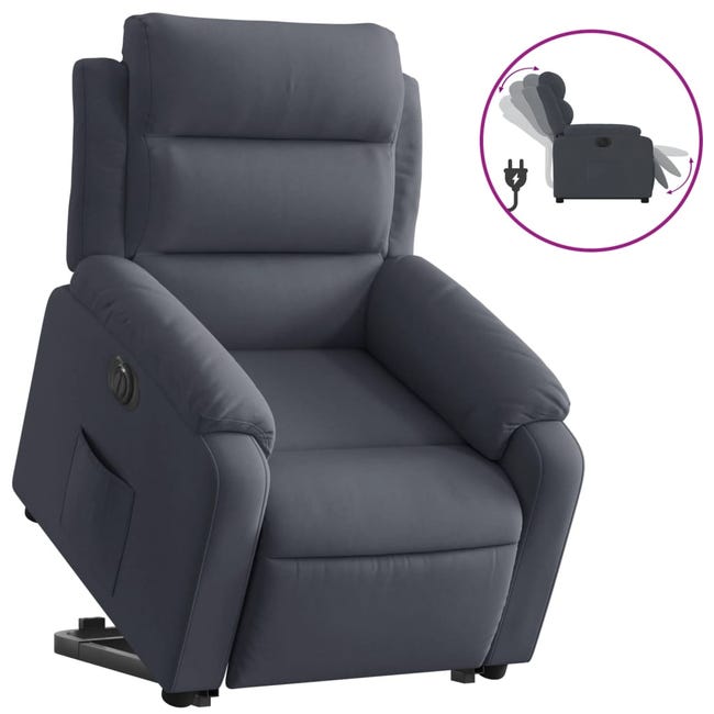 FAUTEUIL INCLINABLE AVEC Repose-pied Chaise Siège Gris Foncé Velours vidaXL EUR 194,99 - FR FAUTEUIL INCLINABLE AVEC Repose-pied Chaise Siège Gris Foncé Velours vidaXL EUR 194,99 - FR