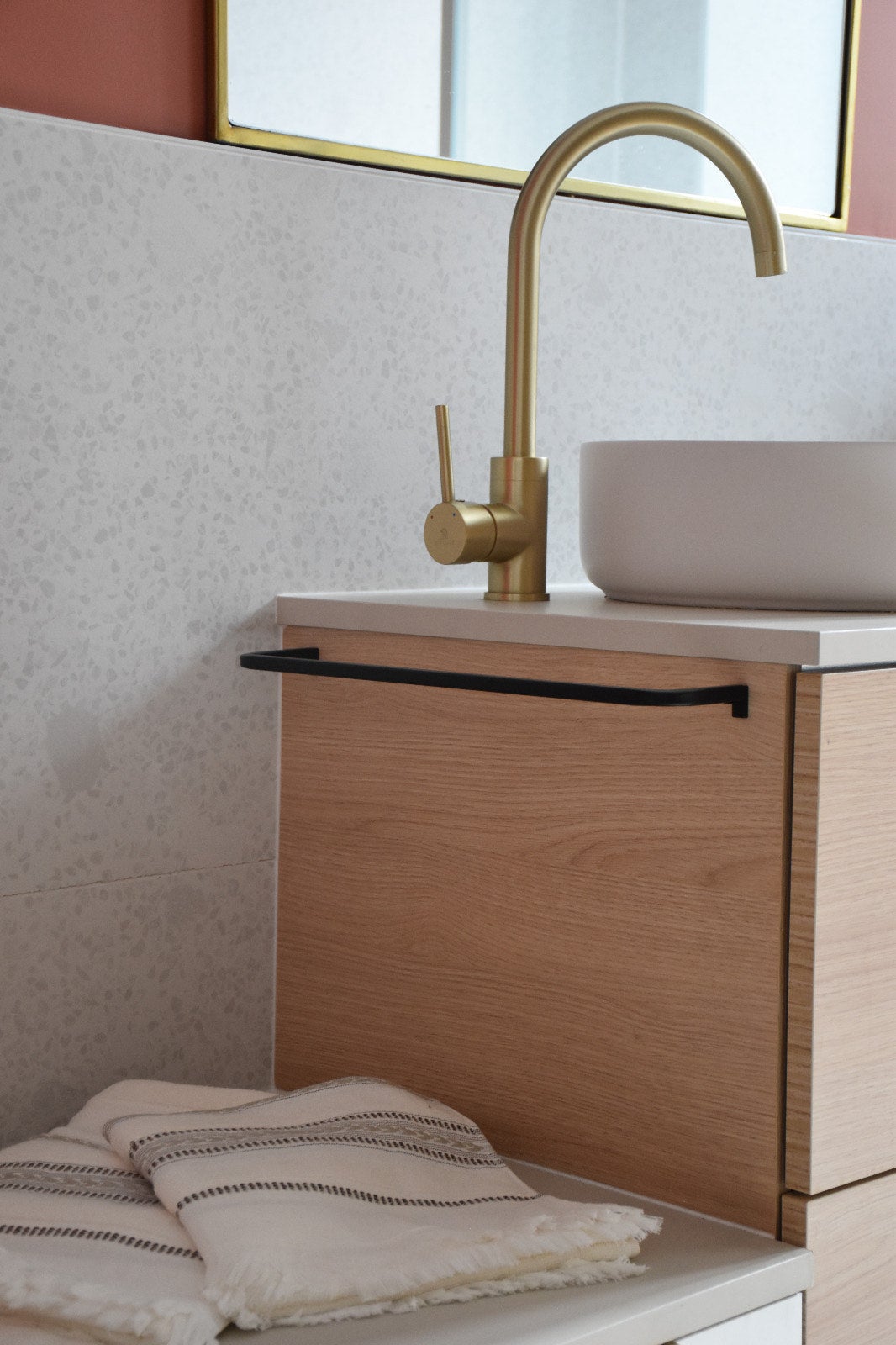 RUBINETTO LAVABO SOPRAELEVATO KF811BG2 ORO SPAZZOLATO COLLEZIONE SCAMANDRE - 4