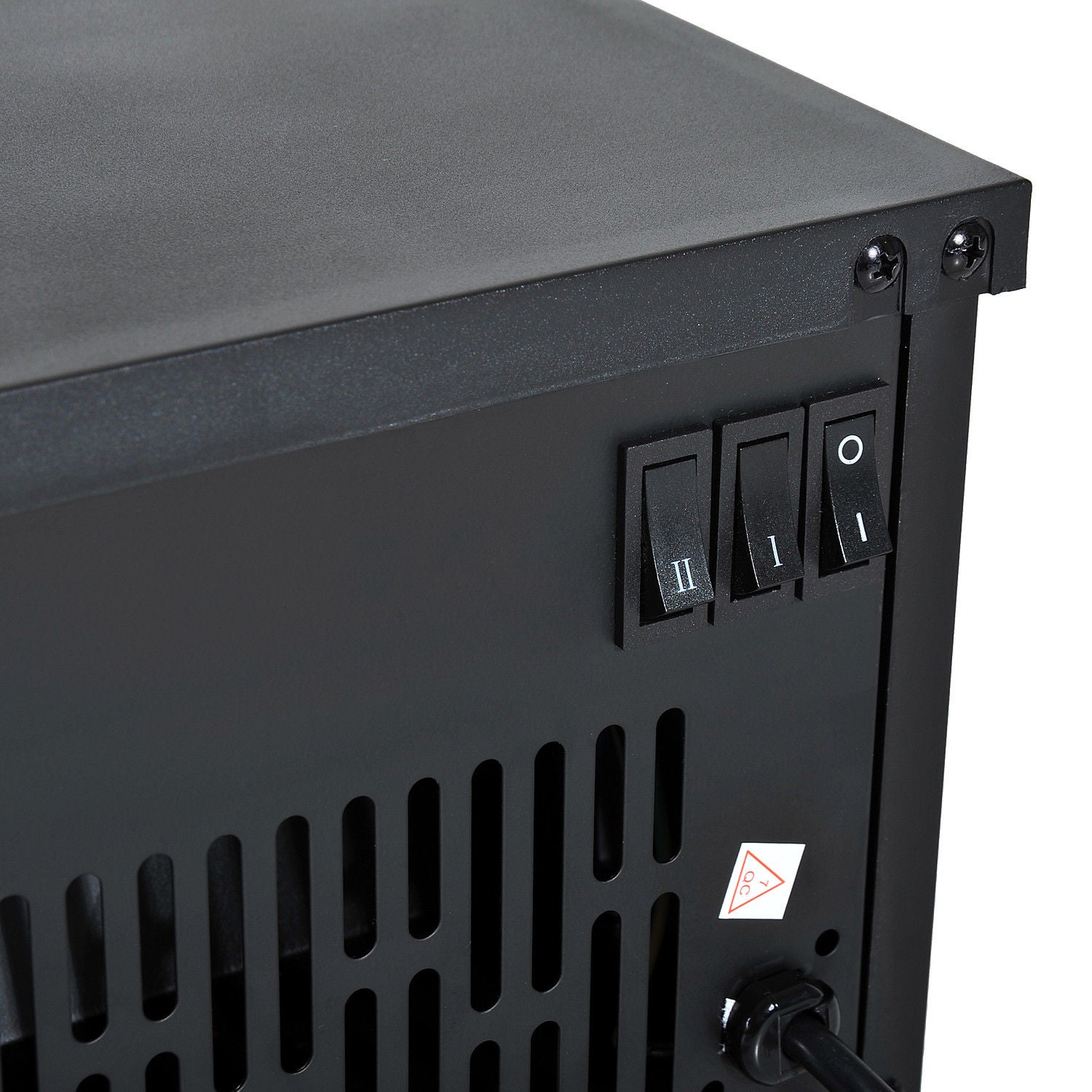 Cheminée électrique poêle électrique cheminée sur pied avec effet flamme 6001200W métal noir 34x17x31 cm pour des soirées cosy - 7