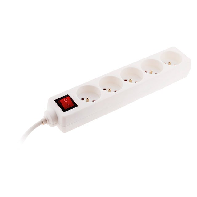 Bloc 5 prises + interrupteur + fiche extraplate 1m - Zenitech