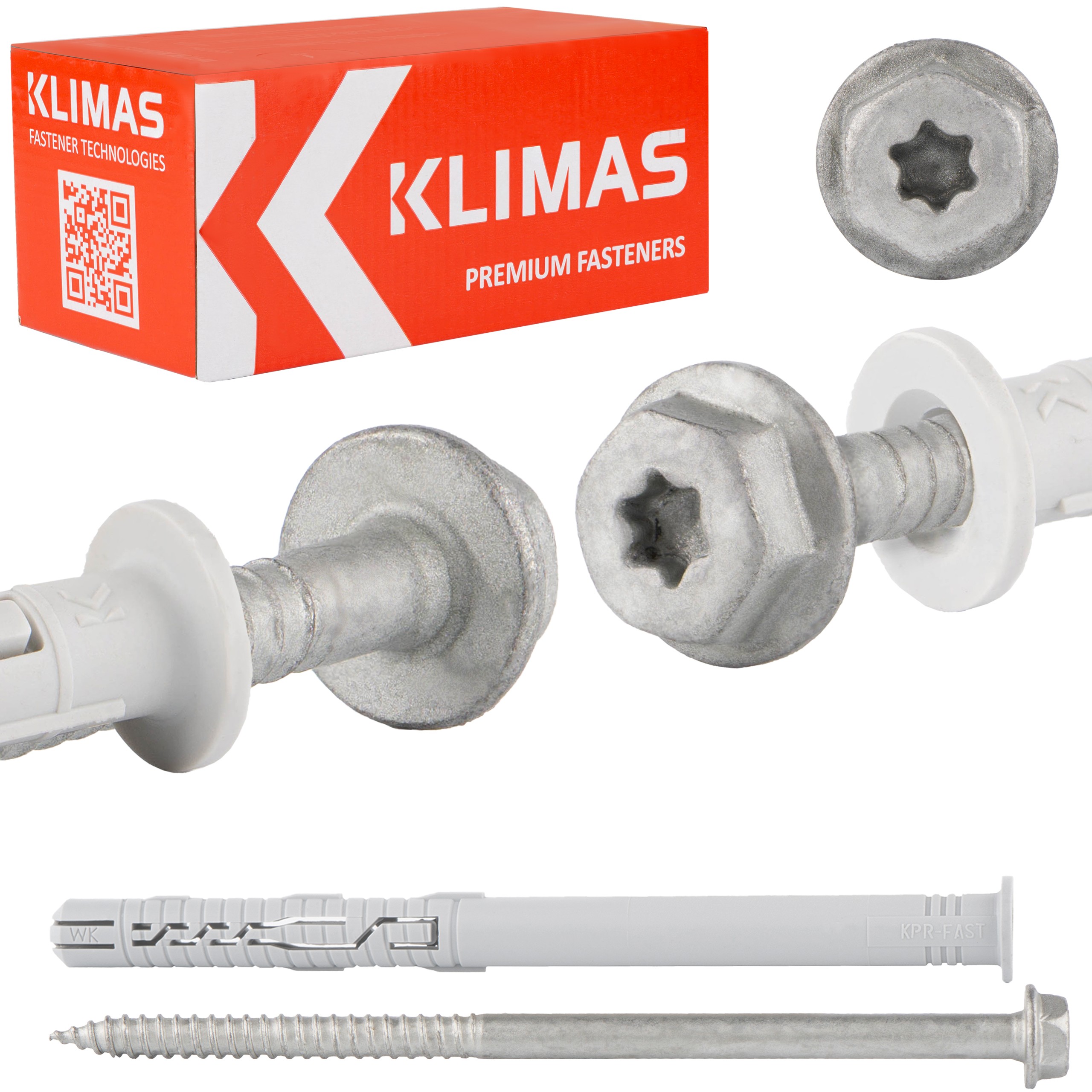 Kołki rozporowe ramowe Klimas KPR-FAST do montowania w cegle betonie pustakach blokach montażowe 12x200 mm 25szt