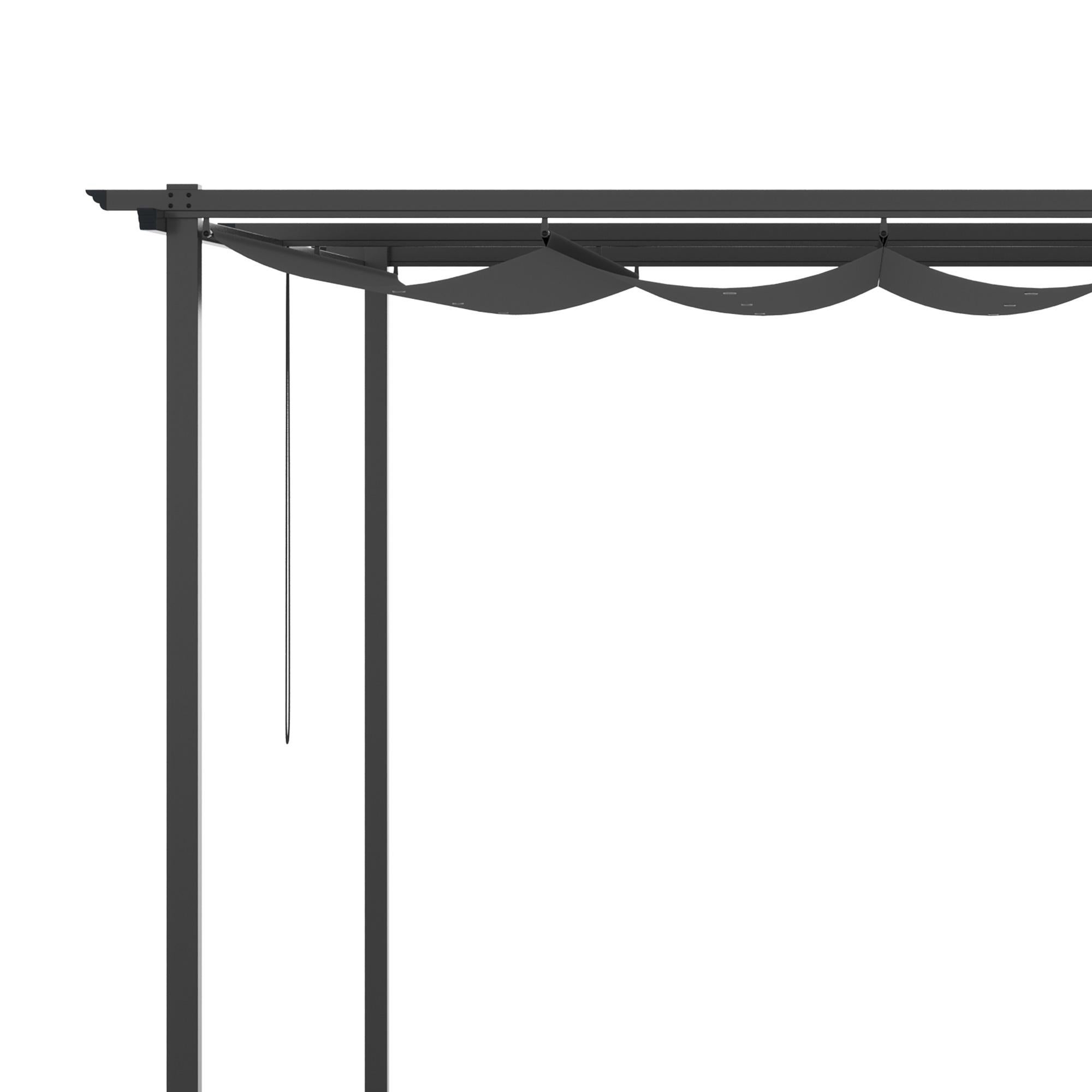 Pérgola de Jardín OUTSUNNY Poliéster, Acero Gris Oscuro 390x290x220 cm - 7