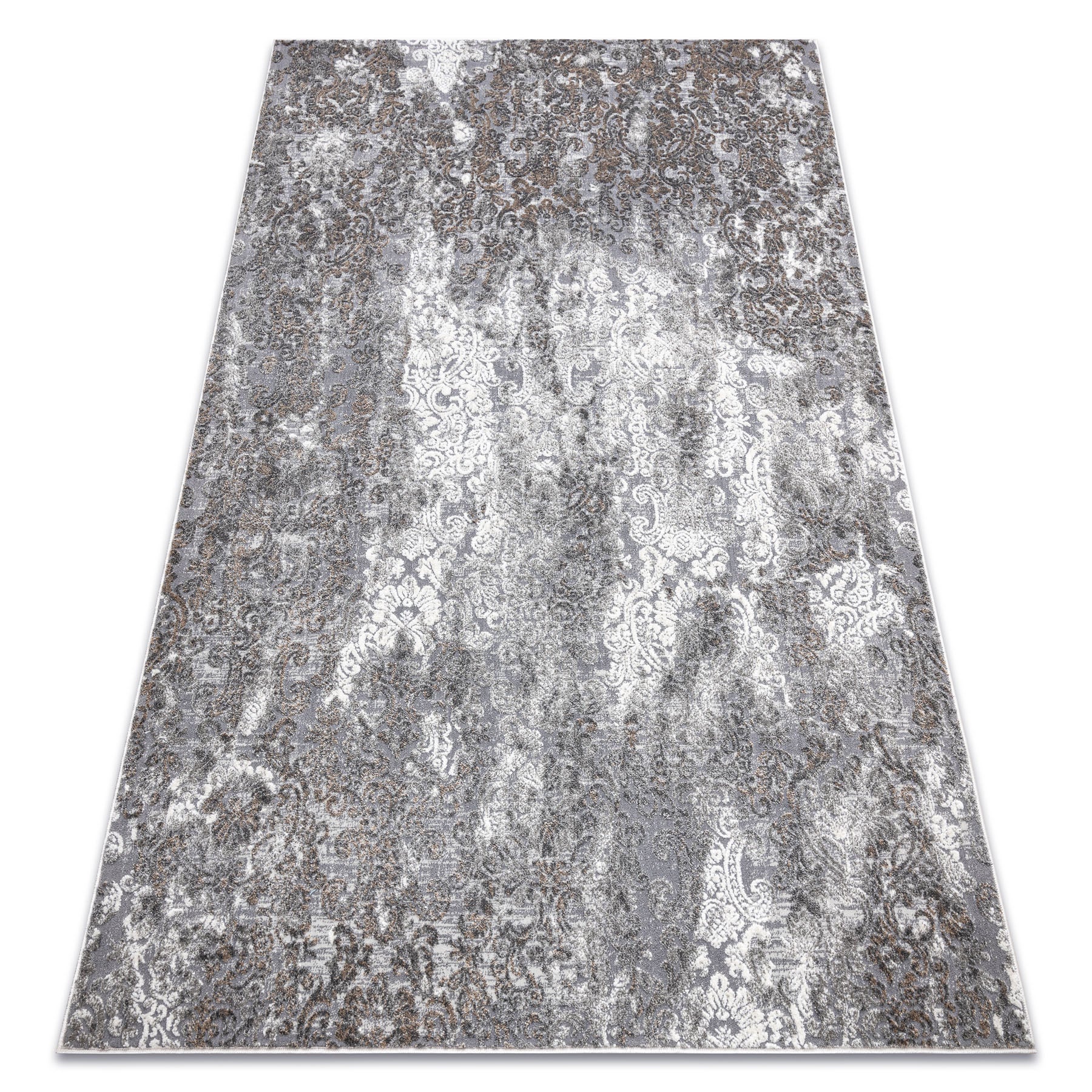 Dywan NOBLE nowoczesny 6773 45 Ornament vintage przecierany - Strukturalny, dwa poziomy runa szary 120x170 cm