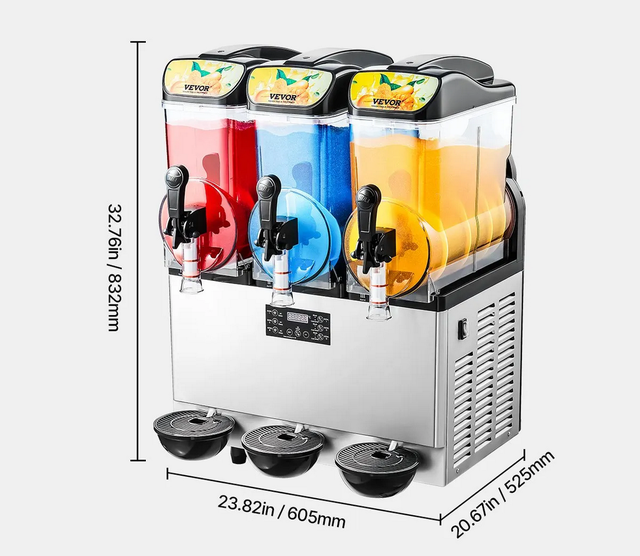 Maszyna do napojów slushie granita 15L×3 podwójna stalowa restauracja bar