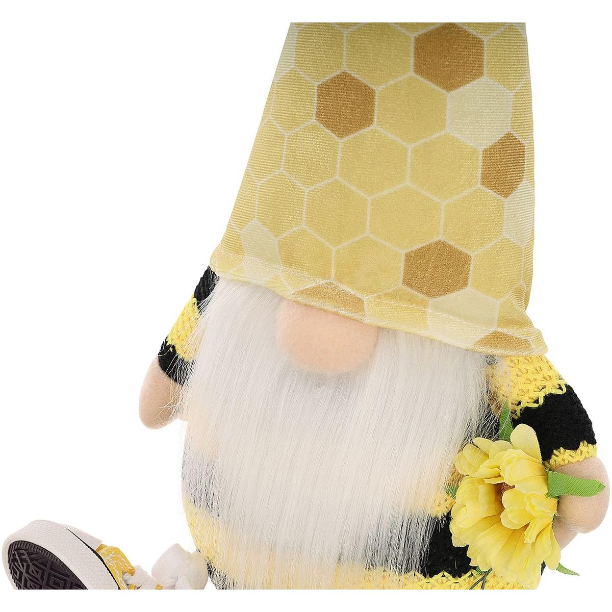 Skrzat gnom siedzący Truteń 35 cm plus 6 cm nóżki w trampkach dekoracja wiosenna - 5