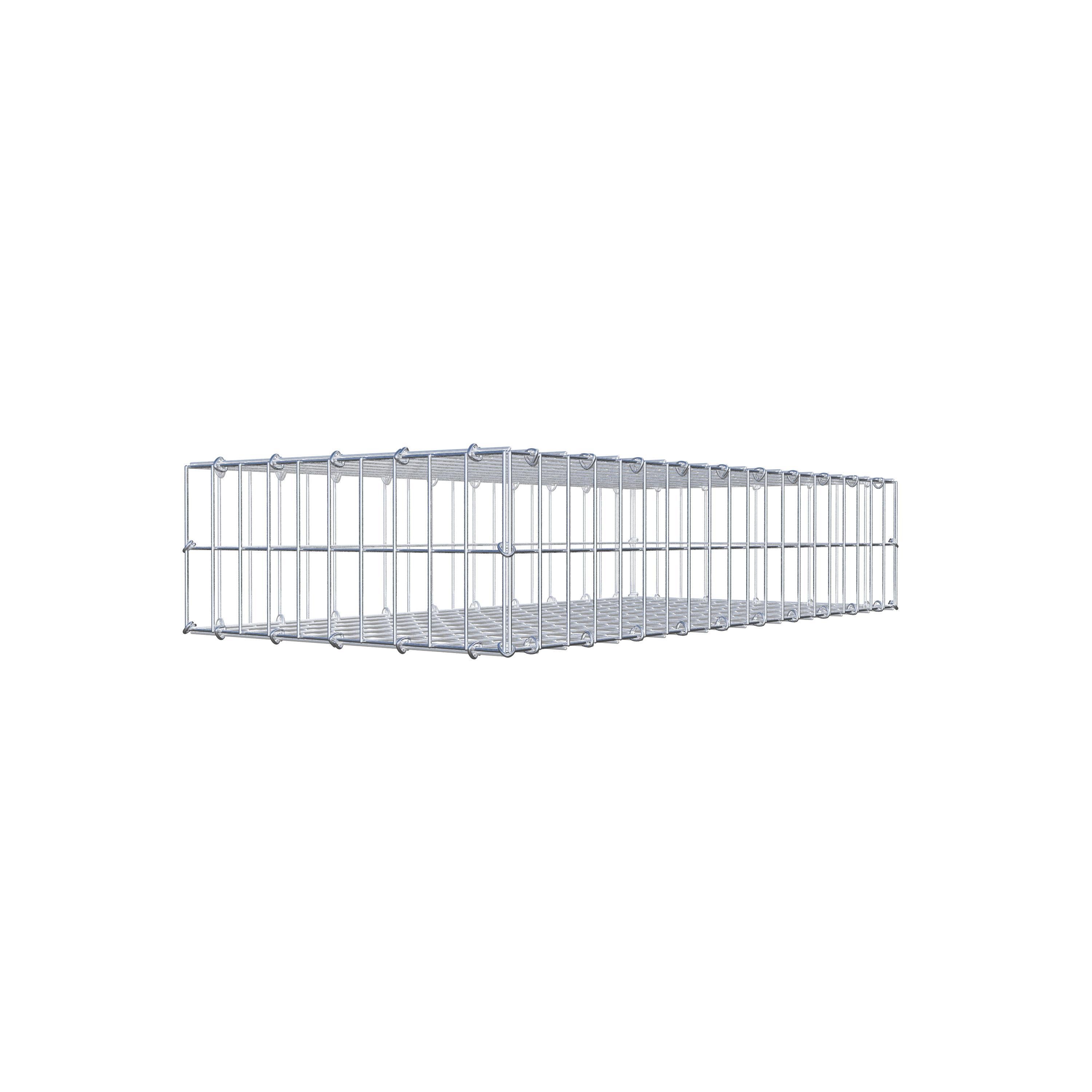 Gavión de acero galvanizado 100x20x50cm (LxAxP), malla 5 x 10cm, Anillo en C, jaula metálica para muro o jardín - 6