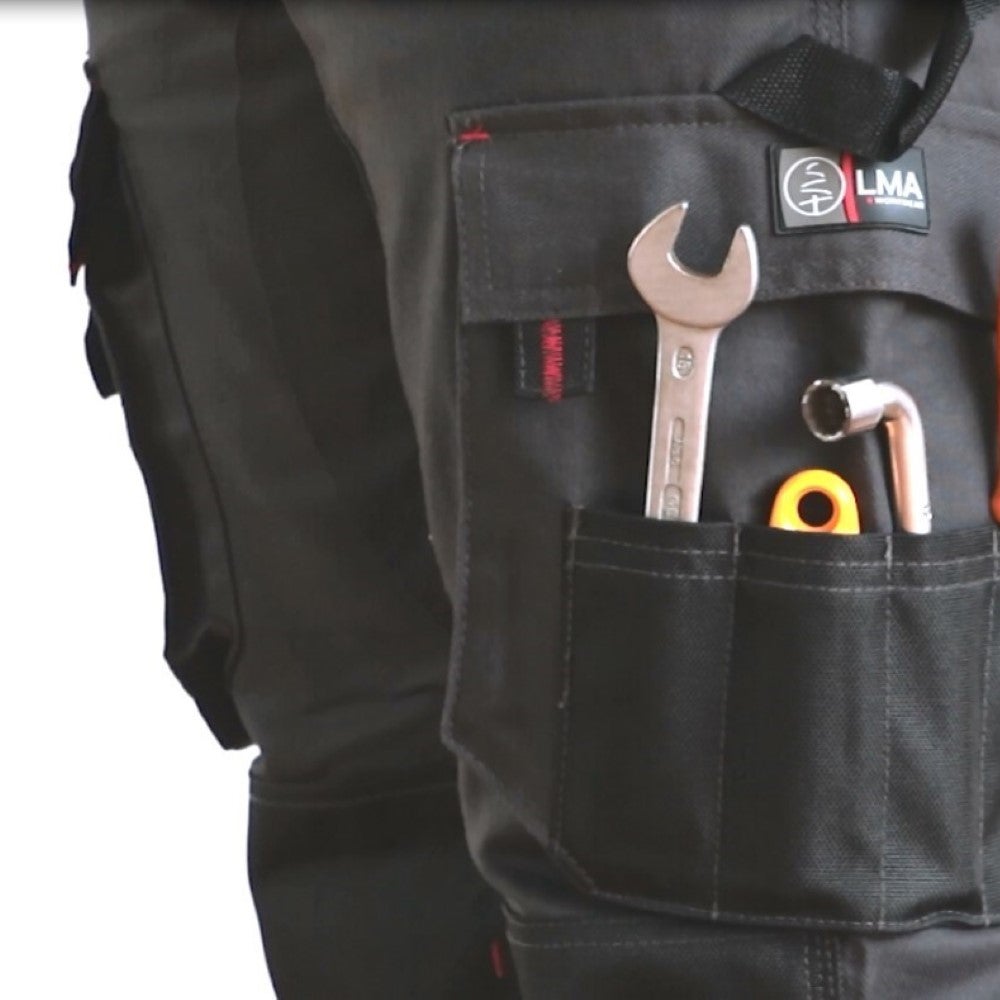 Pantalon de travail Argile bicolore avec poches genouillères Gris Nuit/Noir - LMA - Taille 36 - 4