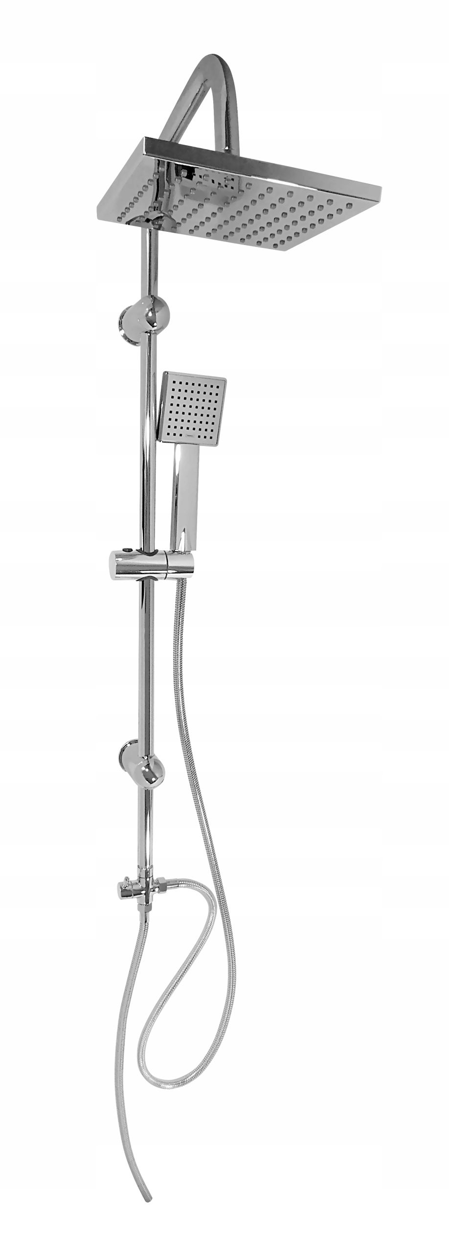 Zestaw prysznicowy ESTIVA TIMA chrom regulowany deszczownica 20 cm stal nierdzewna S304
