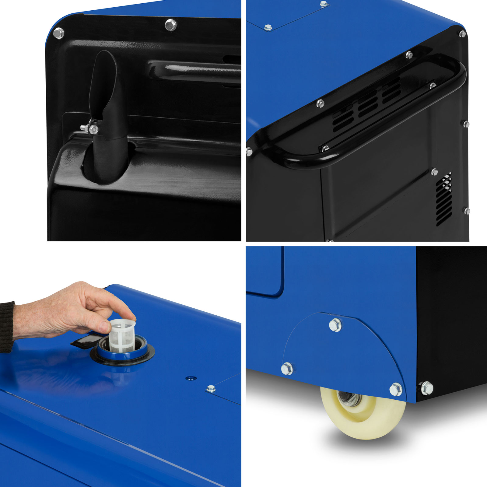 EBERTH 5000 Watt Groupe Electrogene Diesel 10 CV, 4 Temps, Démarreur électrique, 2x 230V, 1x 12V - 7