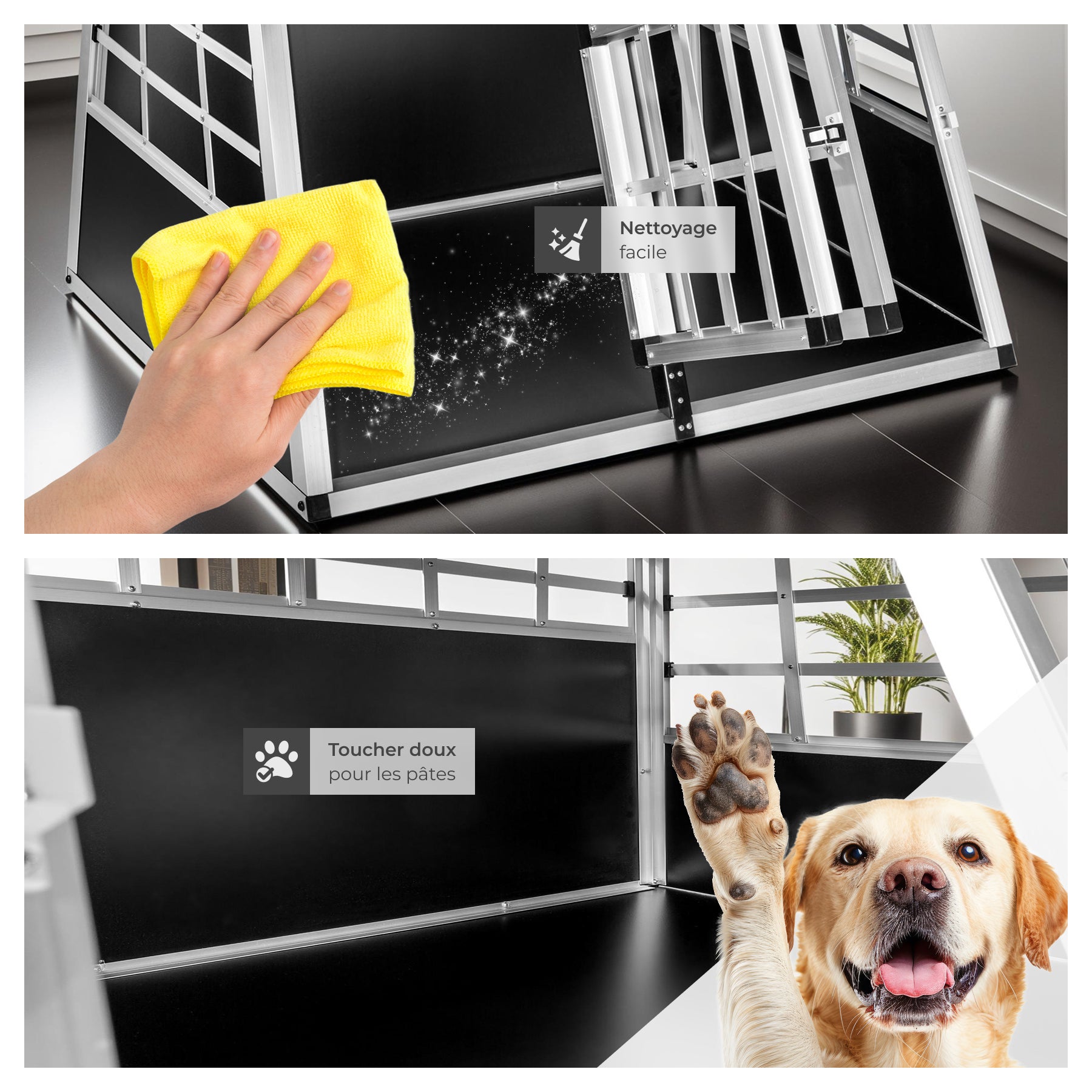 TECTAKE Transportadora para animais dupla Com parede traseira reta - 7